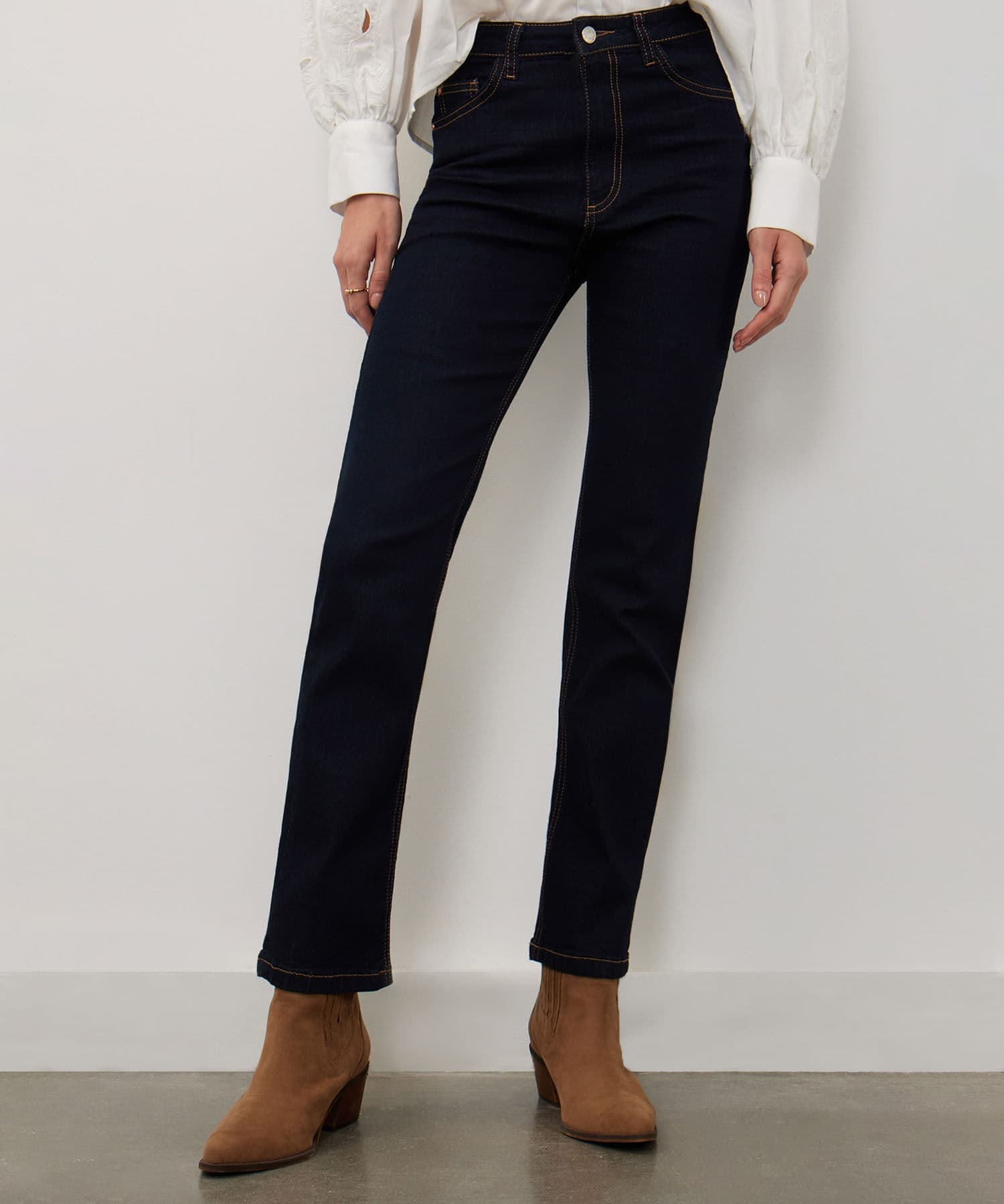 Jean Guayacán Contemporáneo azul marino para mujer, vista principal