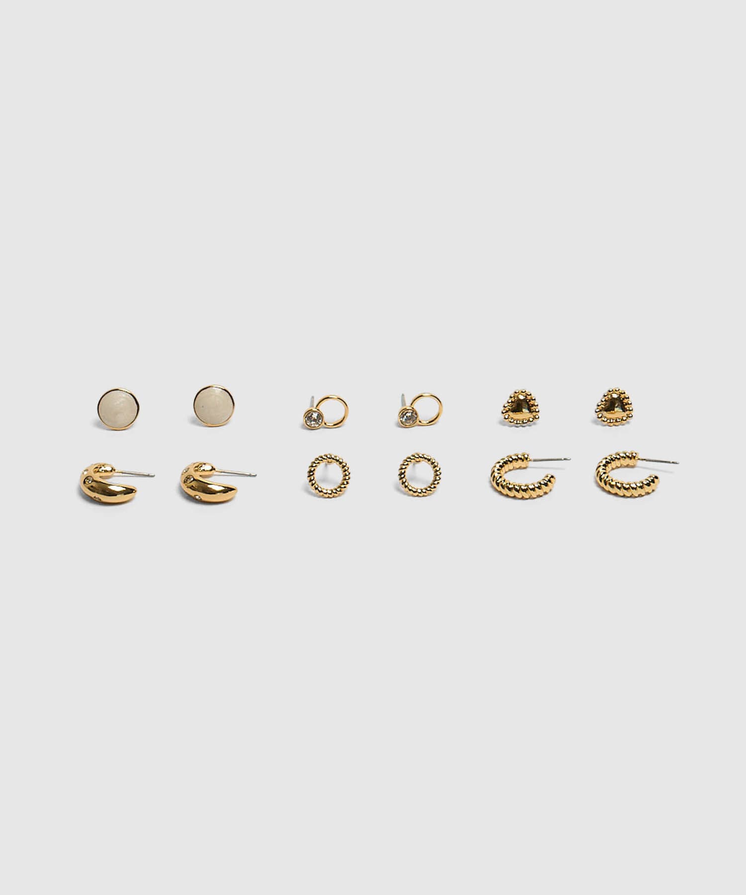 Aretes Carmín Fluido dorado para mujer, vista principal