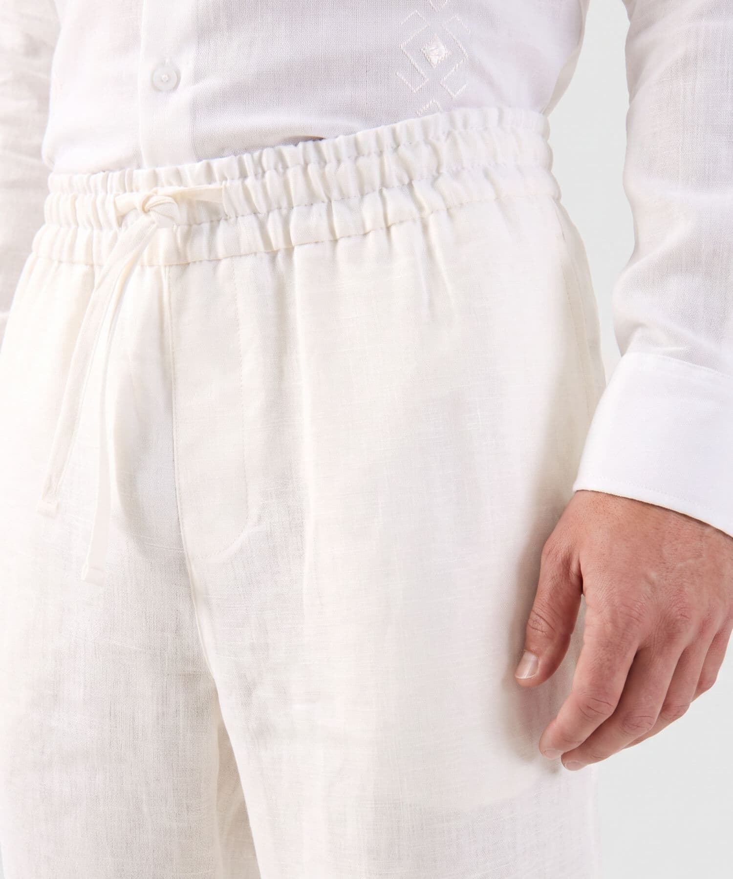 Pantalón Oliva Edición Lino gris humo para hombre, vista 3