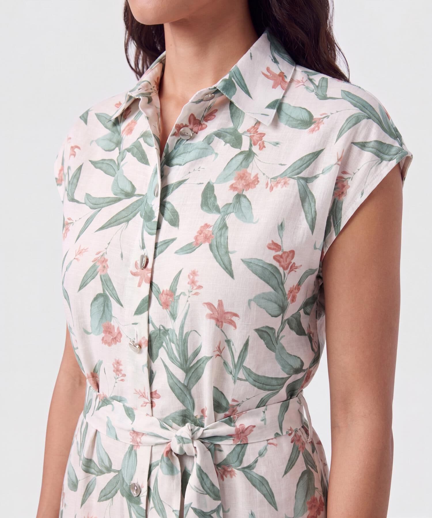 Vestido Renata Relajado verde oliva para mujer, vista 2