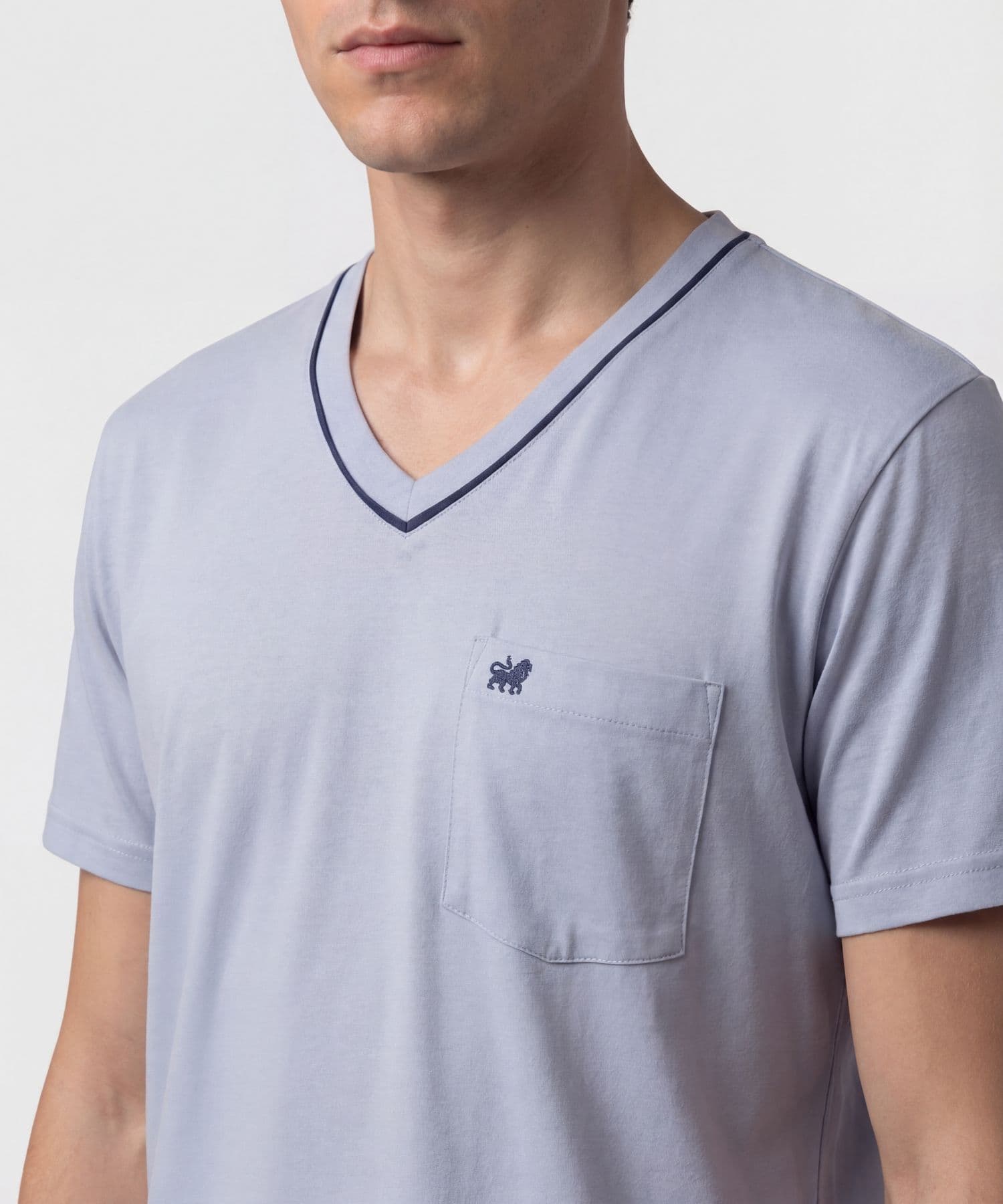 Pijama Dorada Contemporáneo azul marino para hombre, vista 4
