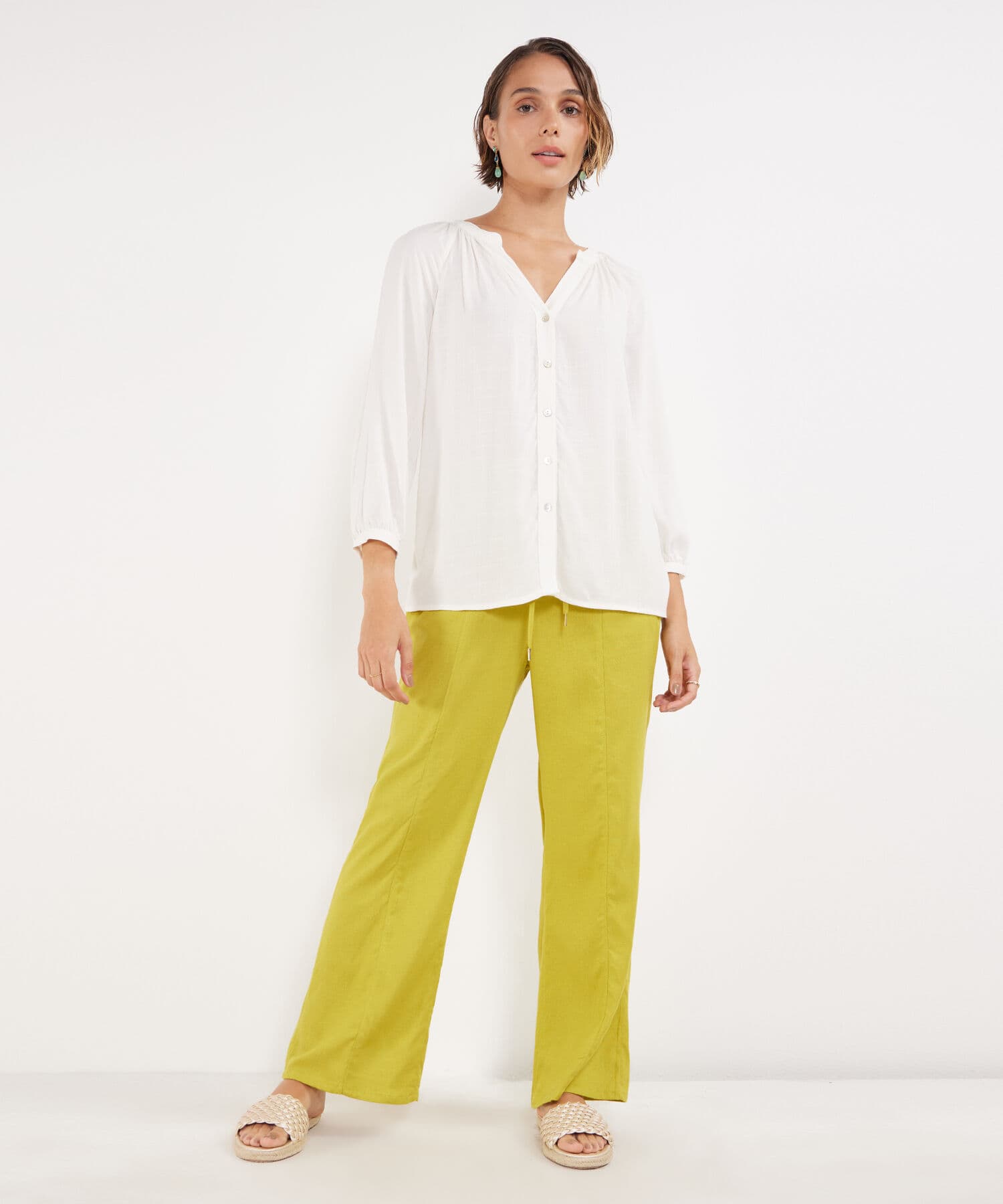 Blusa Solana Minimalista blanco para mujer, vista 2