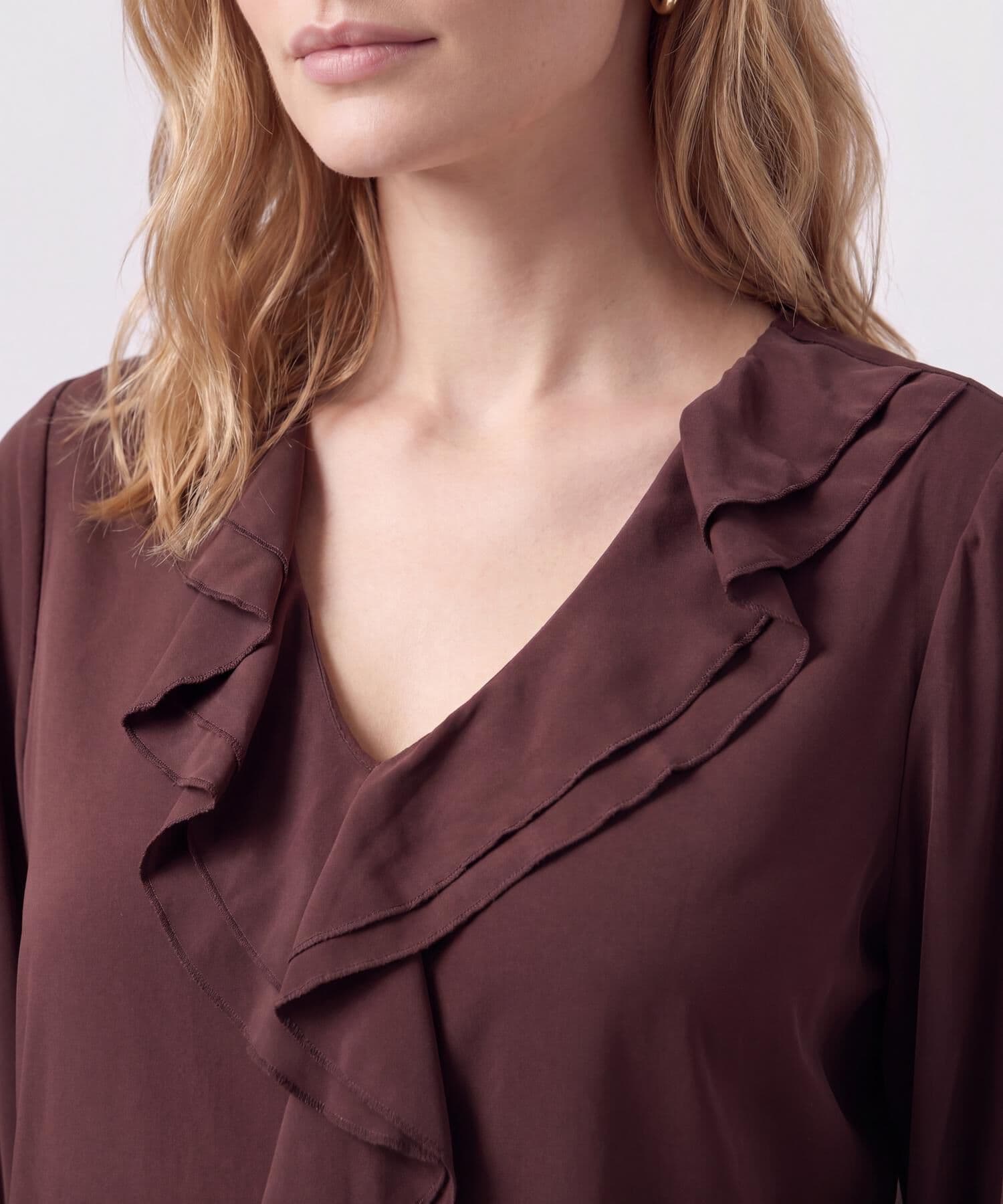 Blusa Marea Suave café para mujer, vista 3