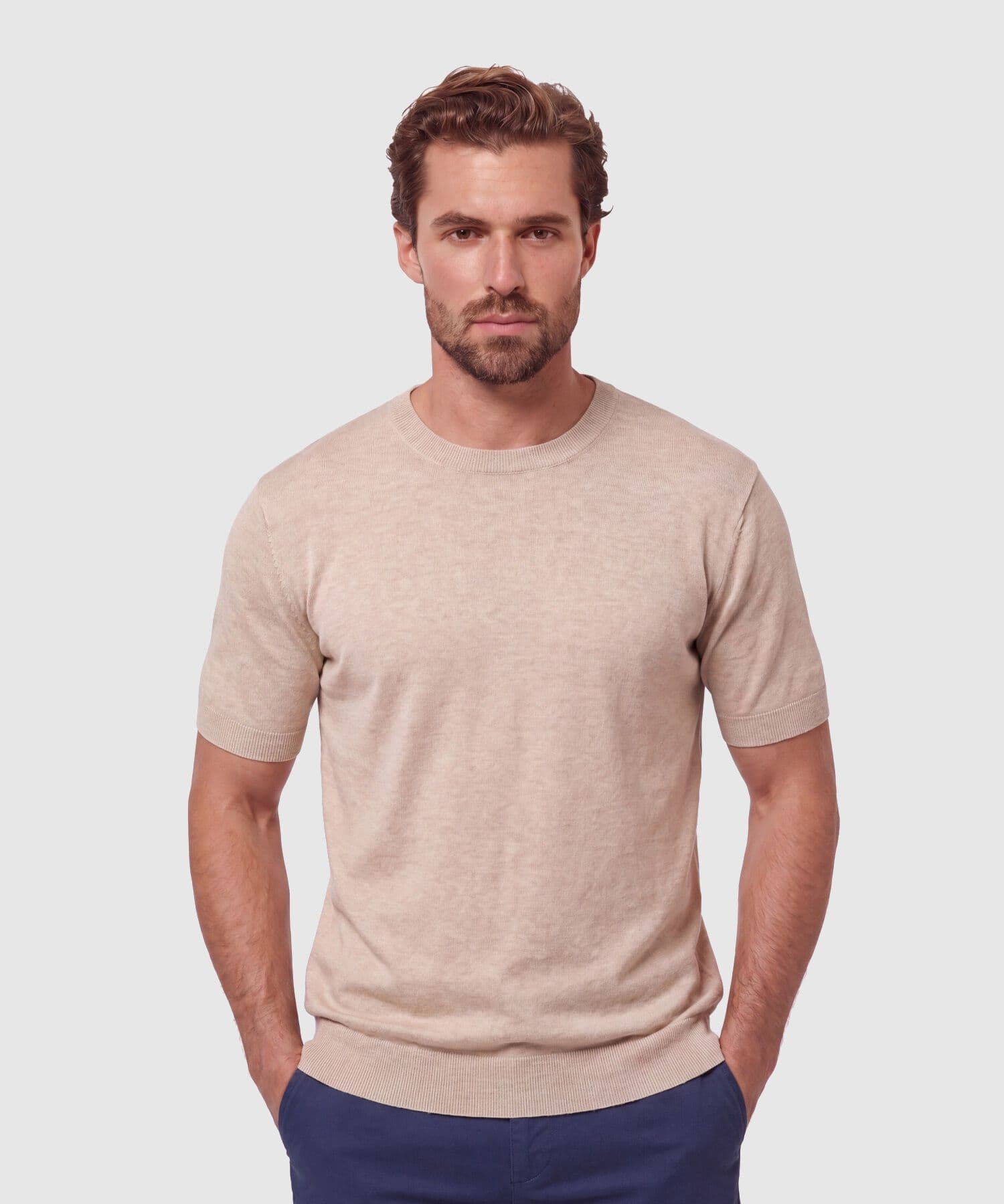 Camiseta Niebla Edición Lino arena para hombre, vista principal