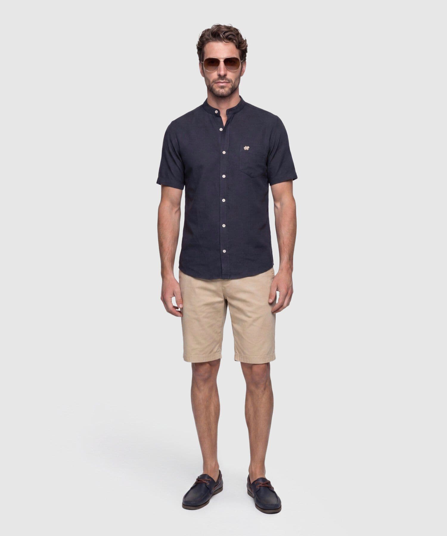 Camisa Carmín de Ciudad azul marino para hombre, vista 2