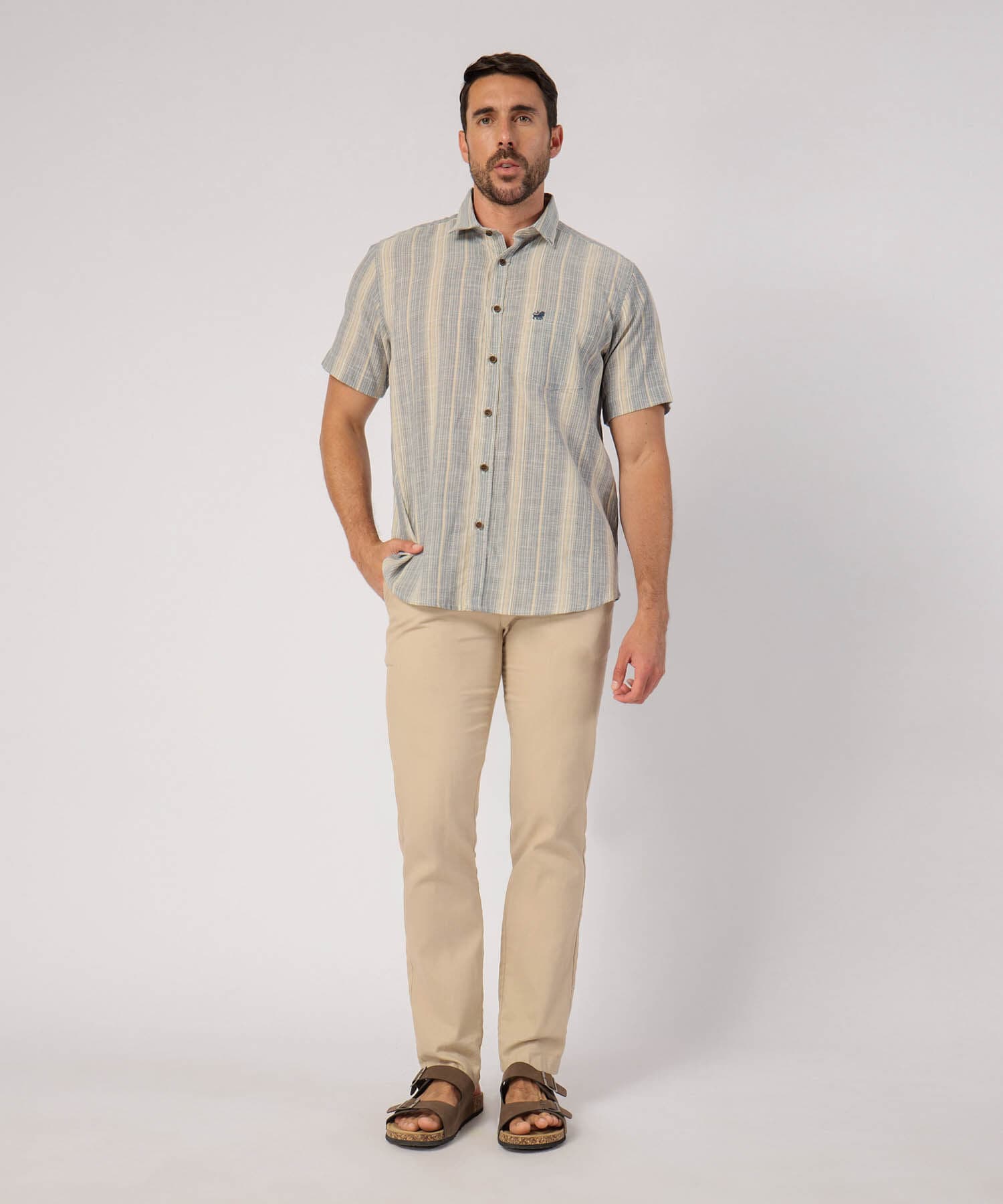 Camisa Calima Urbano azul marino para hombre, vista 2