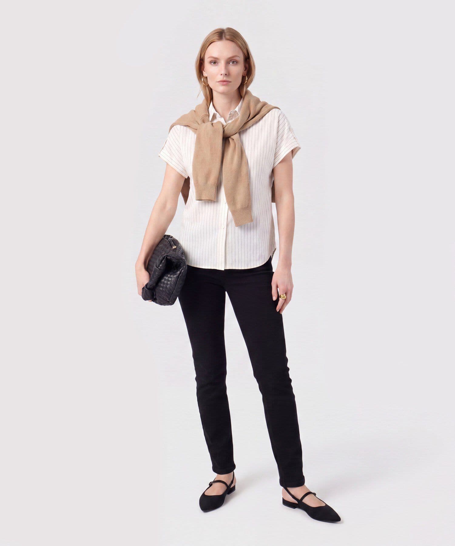 Camisa Violeta Relajado blanco para mujer, vista 2
