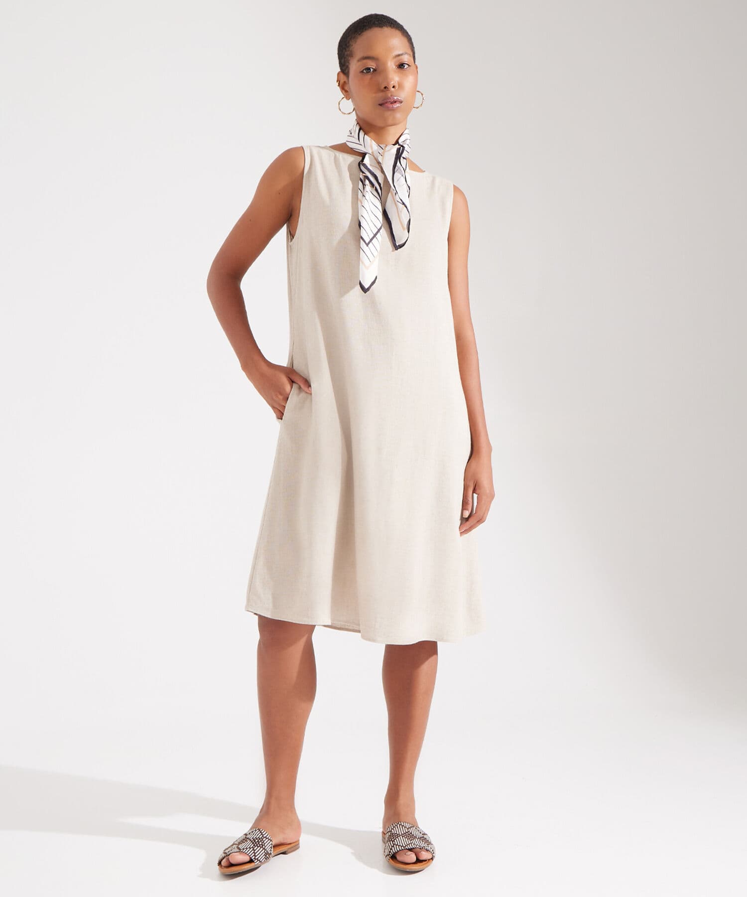 Vestido Valentina Contemporáneo arena para mujer, vista principal