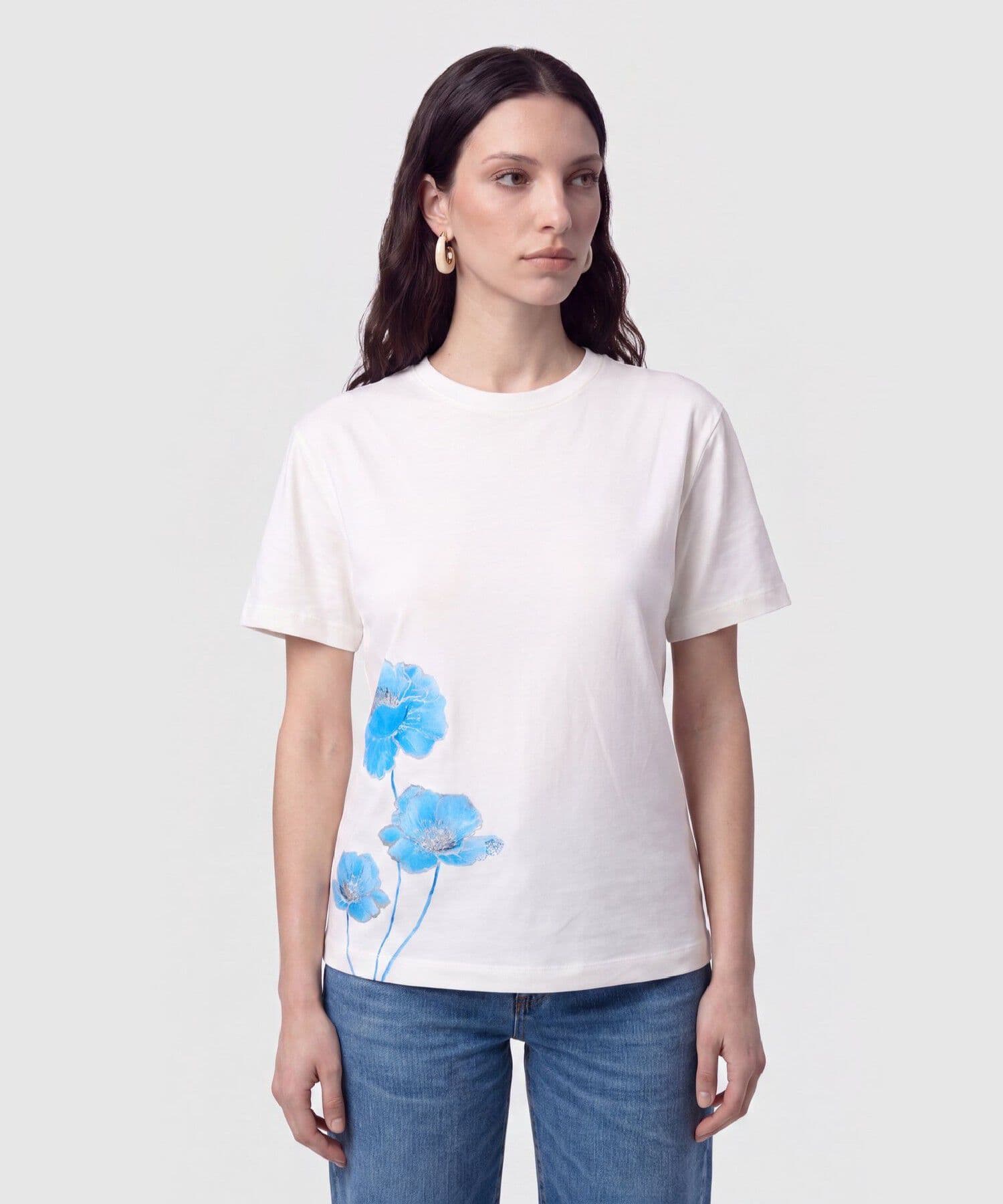 Camiseta Niebla Texturizado blanco para mujer, vista principal