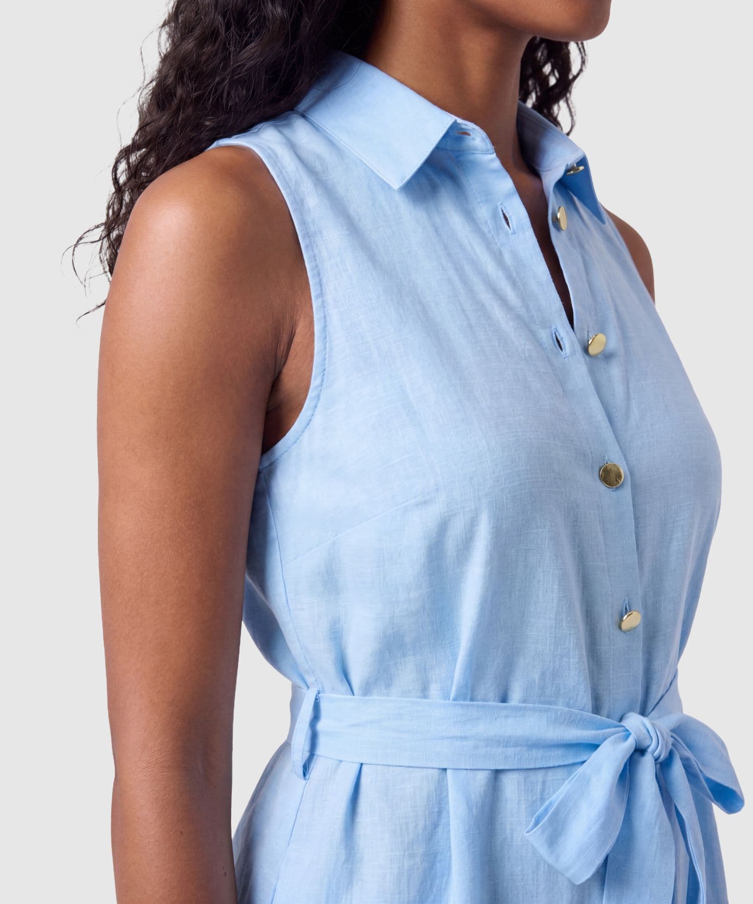 Vestido Litoral Texturizado azul marino para mujer, vista 3