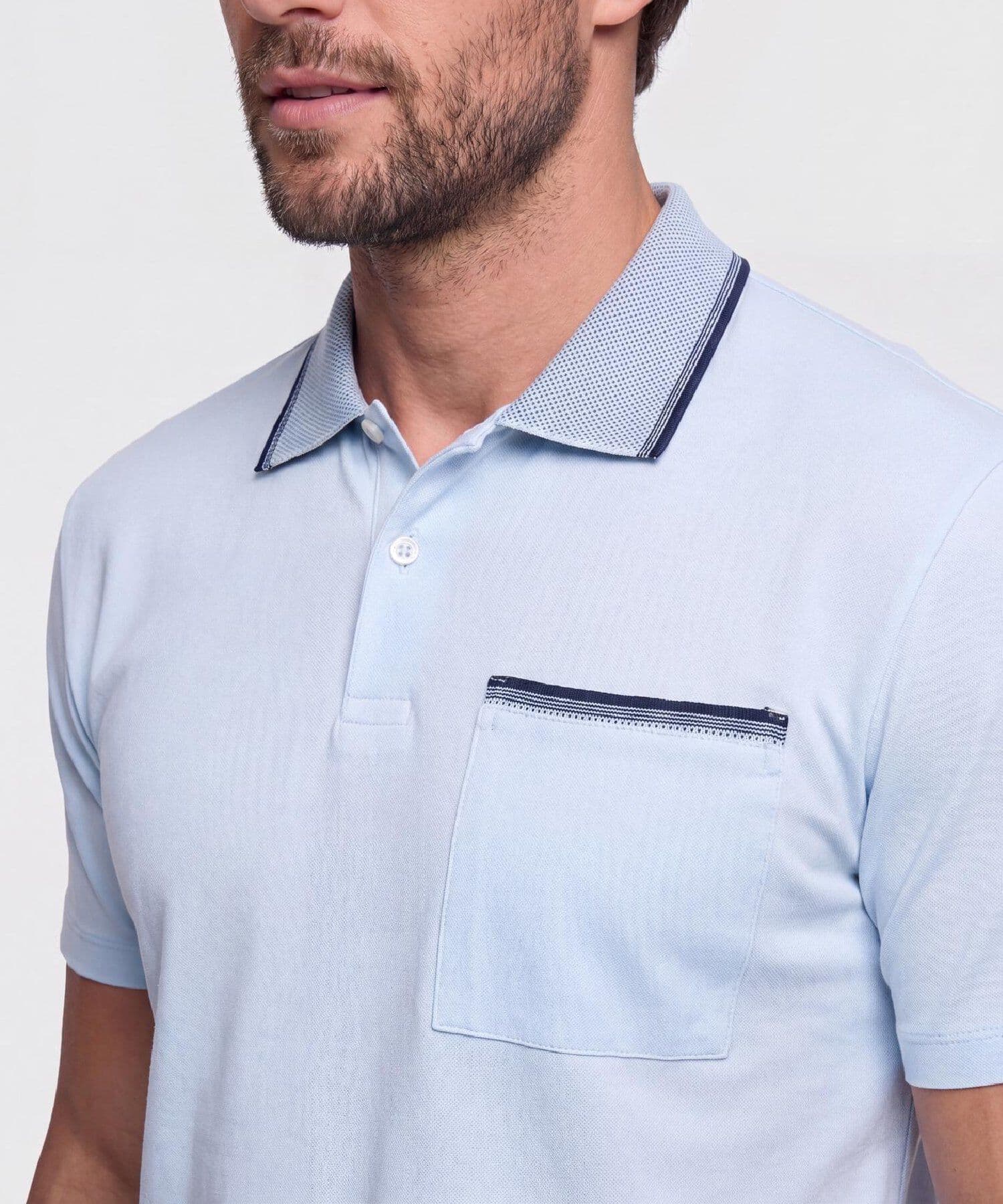 Polo Cobalto de Día azul marino para hombre, vista 3