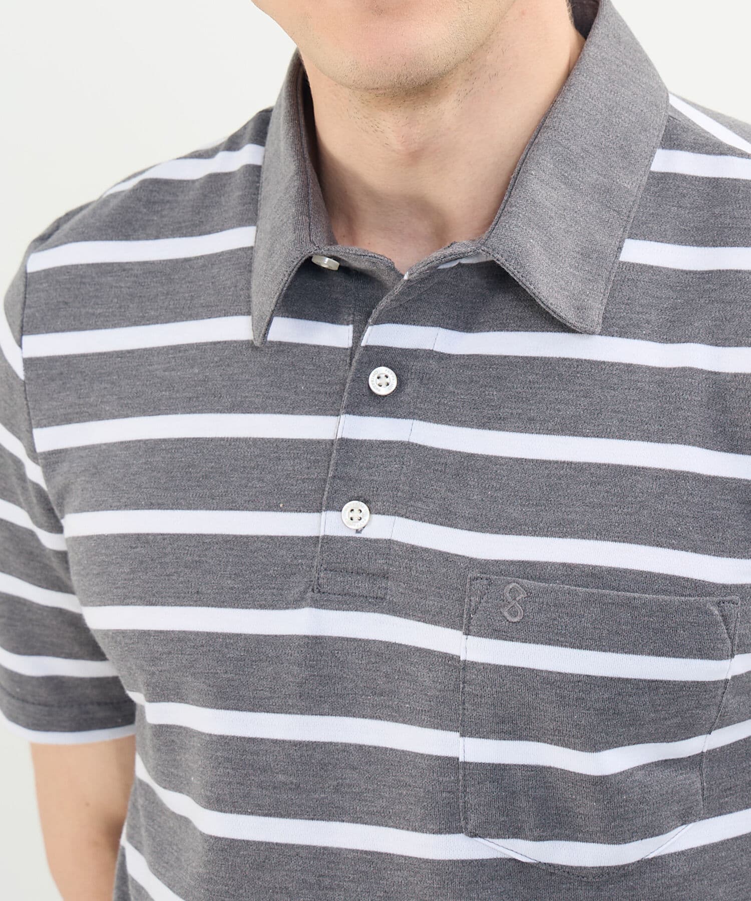 Polo Bahía Natural gris humo para hombre, vista 3