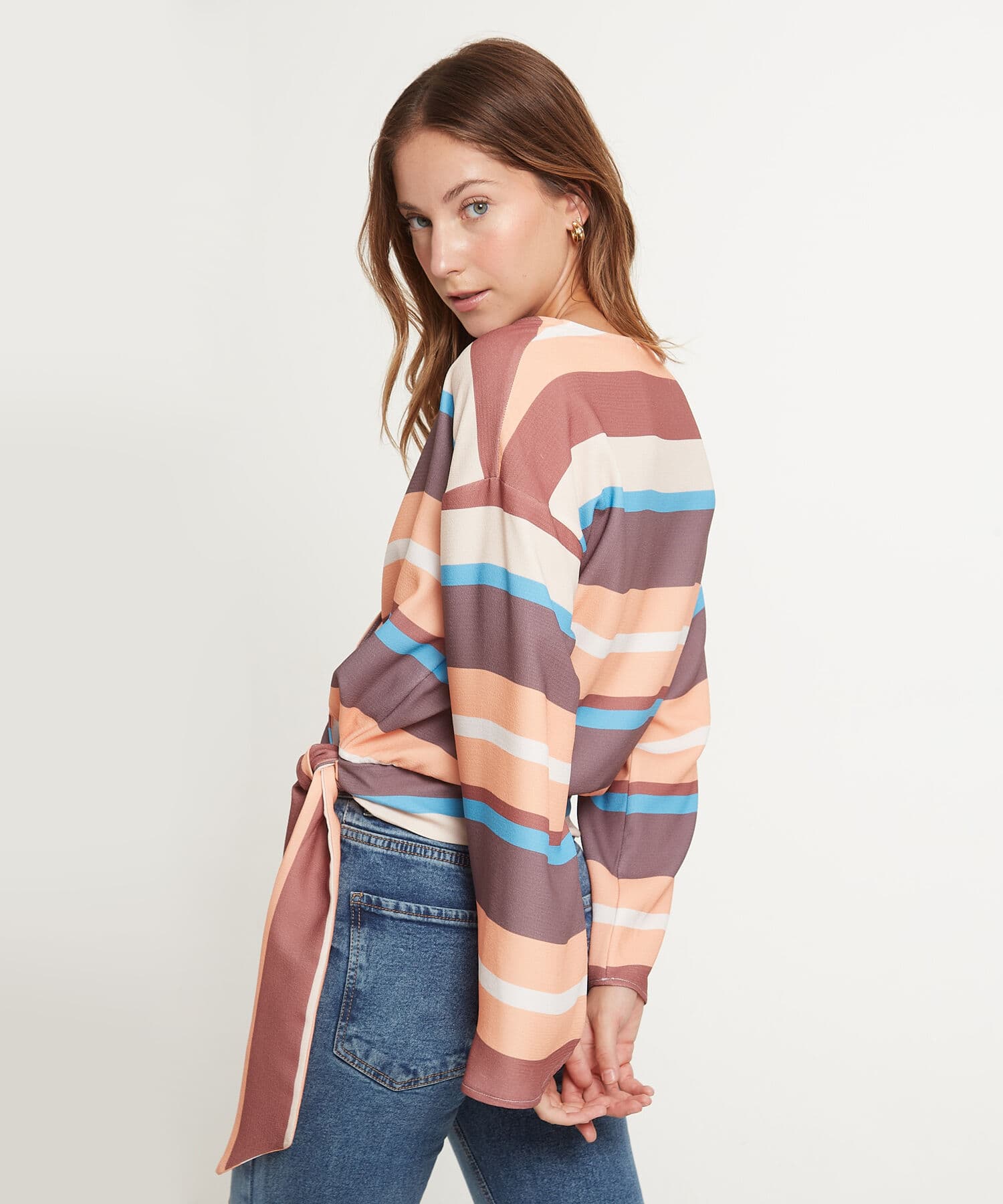 Blusa Andina Suave café para mujer, vista 3