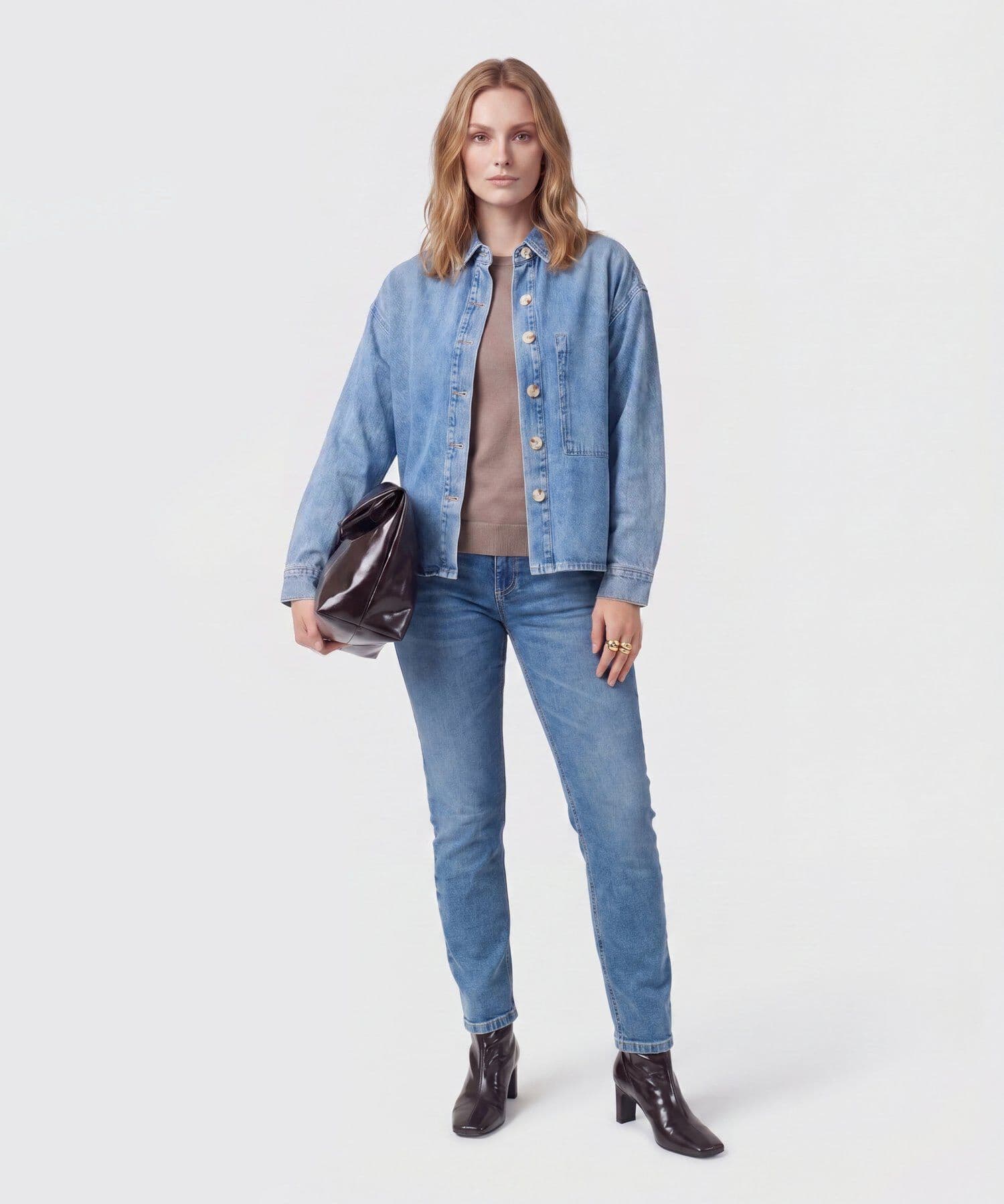 Jean Ámbar Natural azul marino para mujer, vista 2