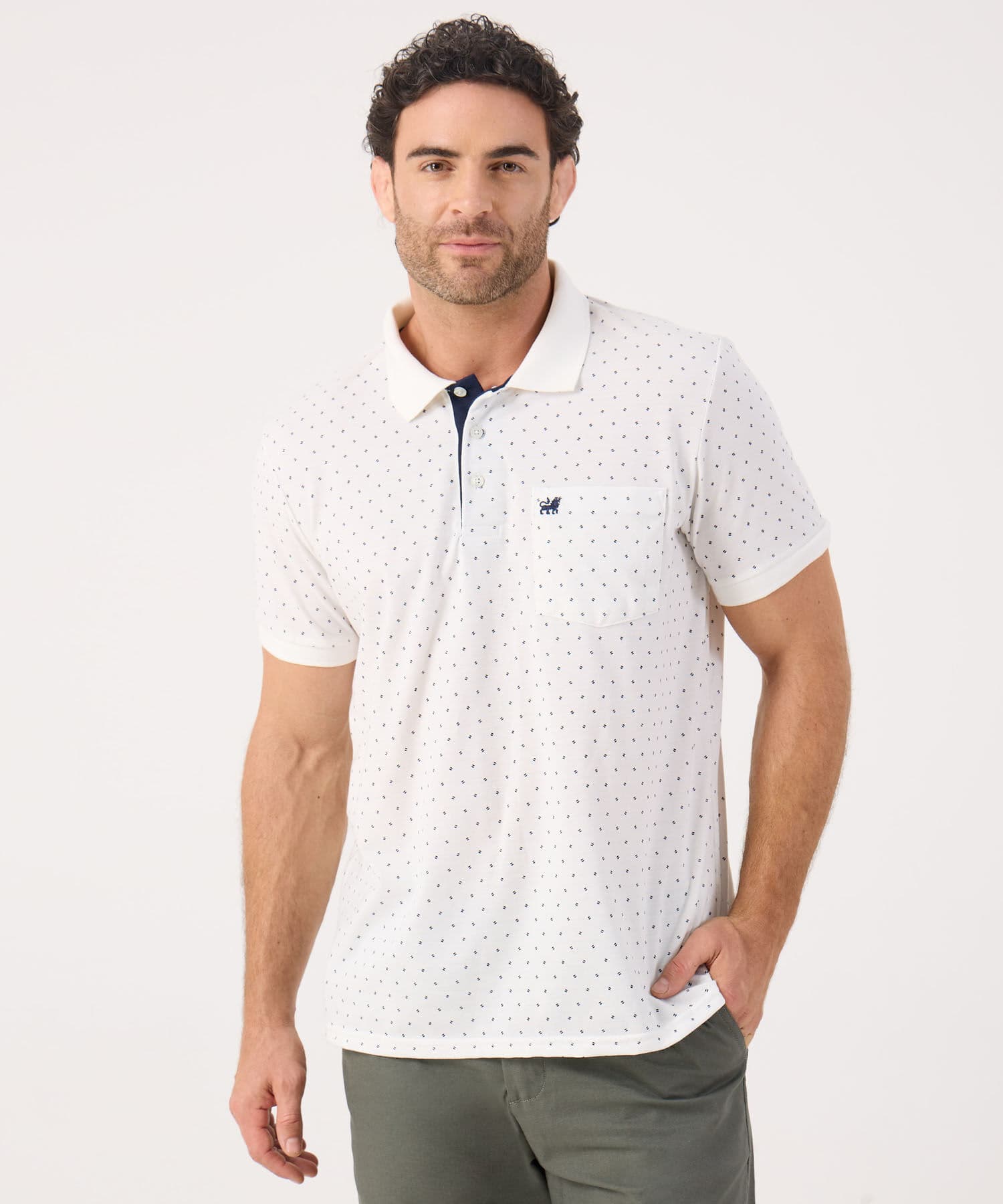 Polo Dorada Esencial blanco para hombre, vista principal