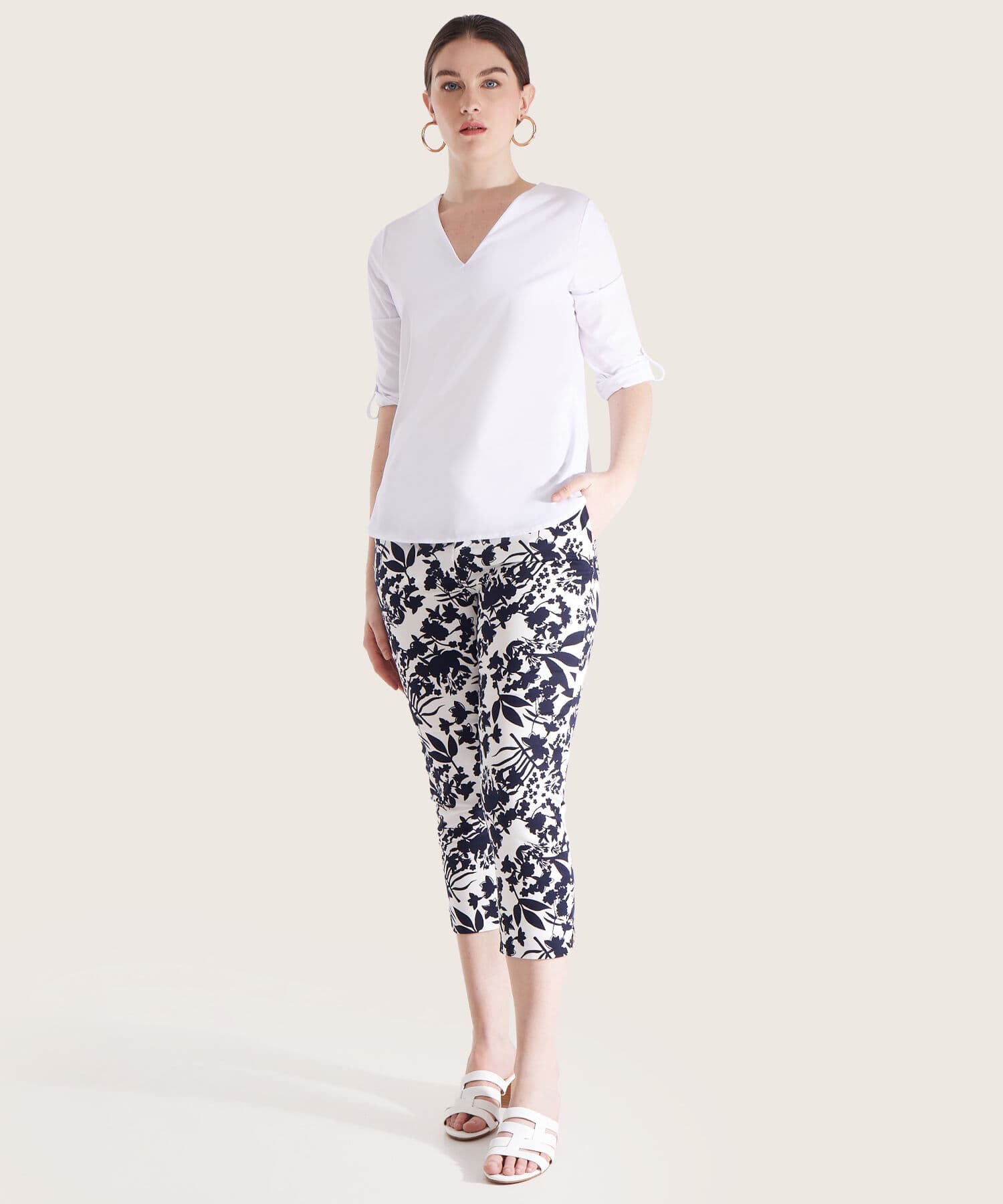 Pantalón Alba Natural blanco para mujer, vista 2