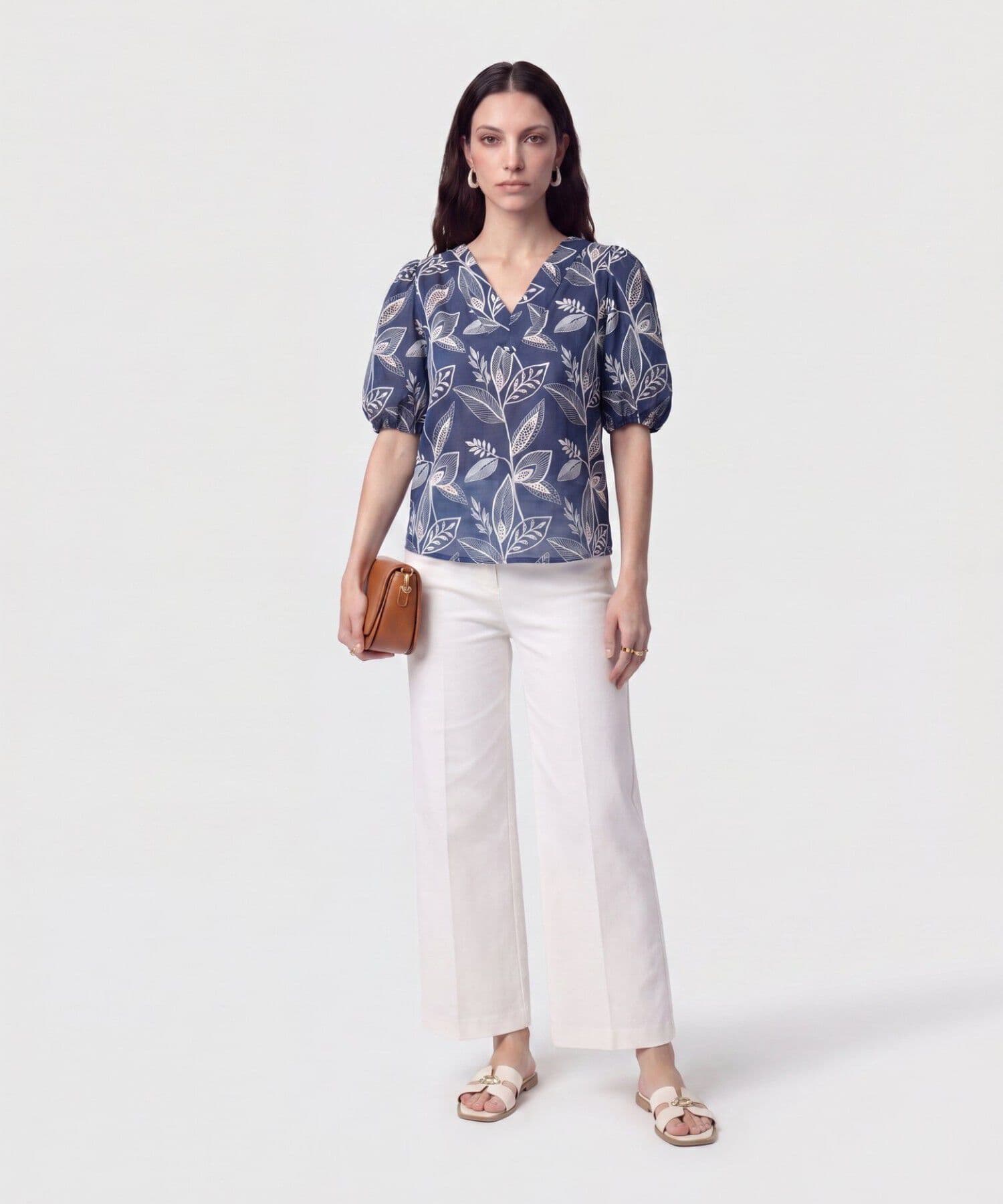 Blusa Cauce de Viaje azul marino para mujer, vista 2