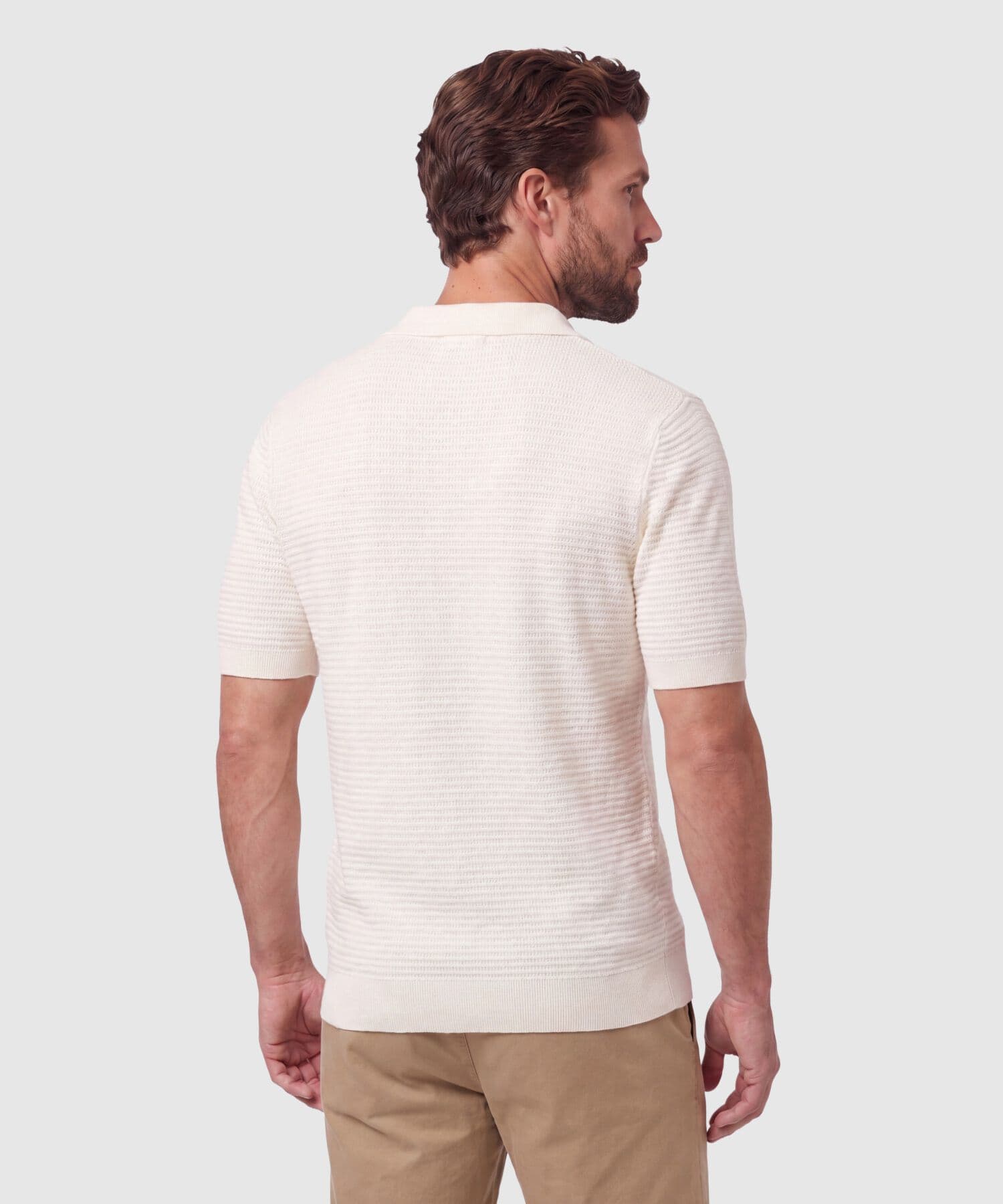 Polo Horizonte Edición Lino gris humo para hombre, vista 4