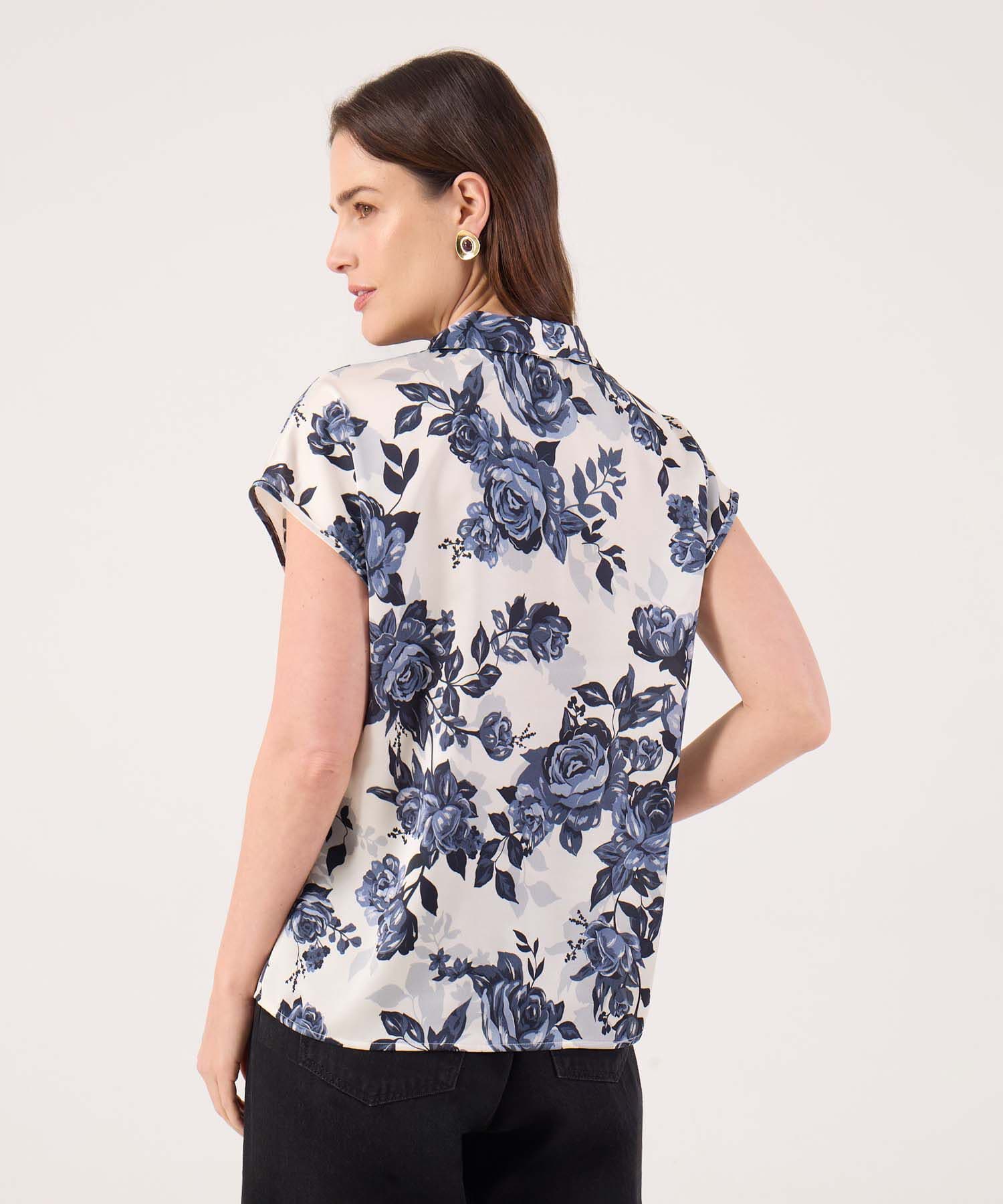 Blusa Selva de Día azul marino para mujer, vista 4