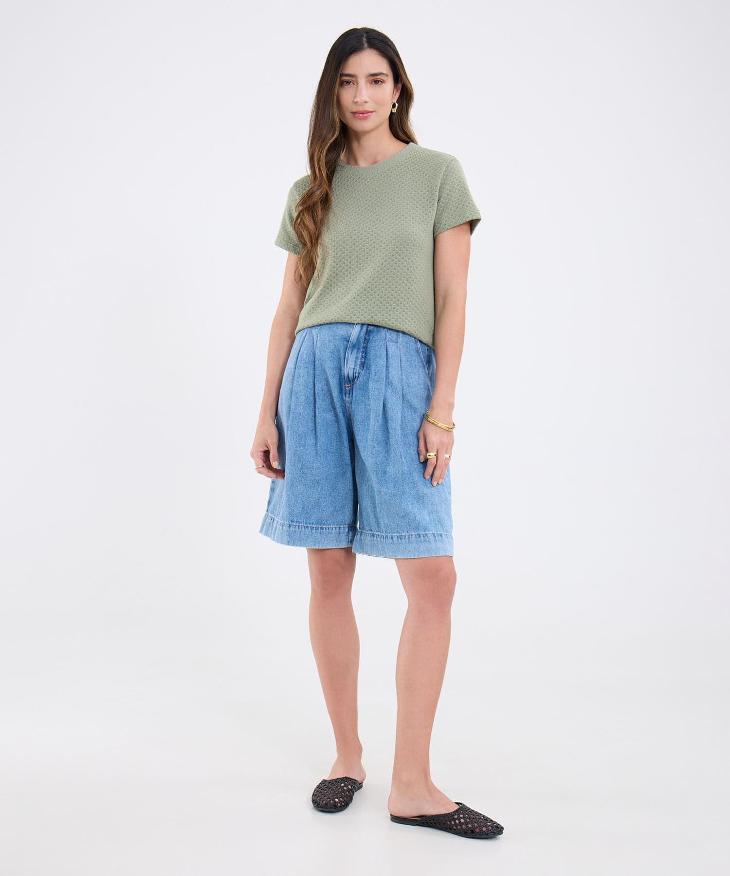 Camiseta Lumbre Fluido verde oliva para mujer, vista 2