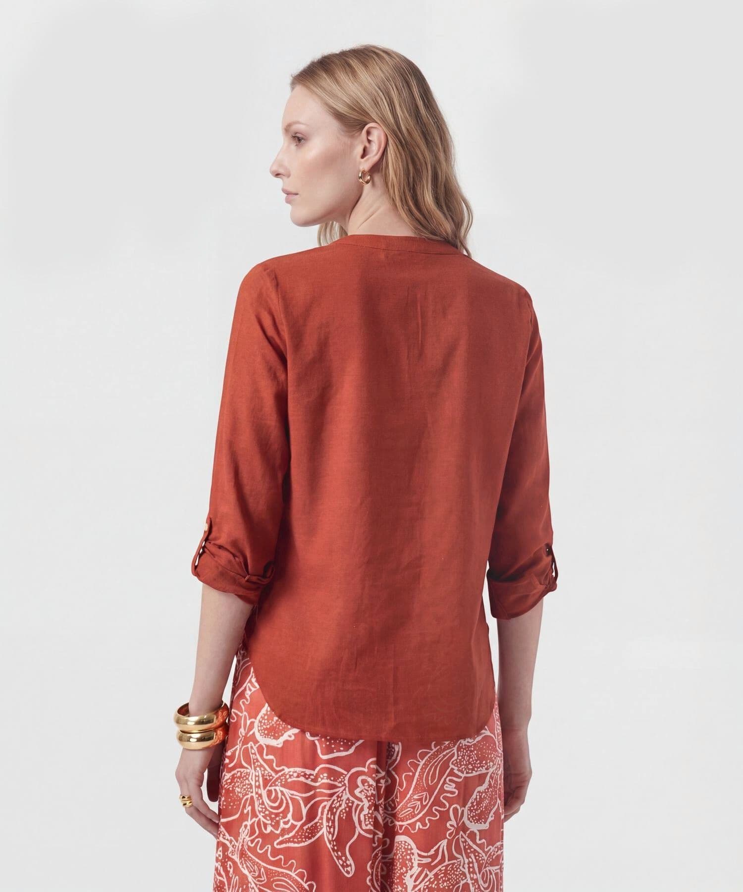 Blusa Julieta Contemporáneo naranja para mujer, vista 4