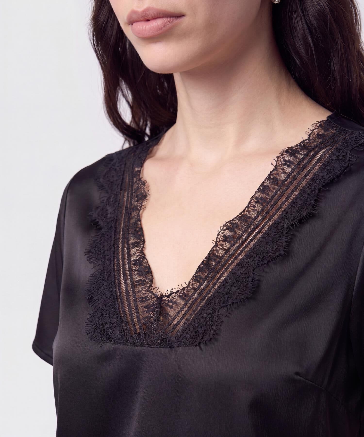 Blusa Salina Ligero negro para mujer, vista 3