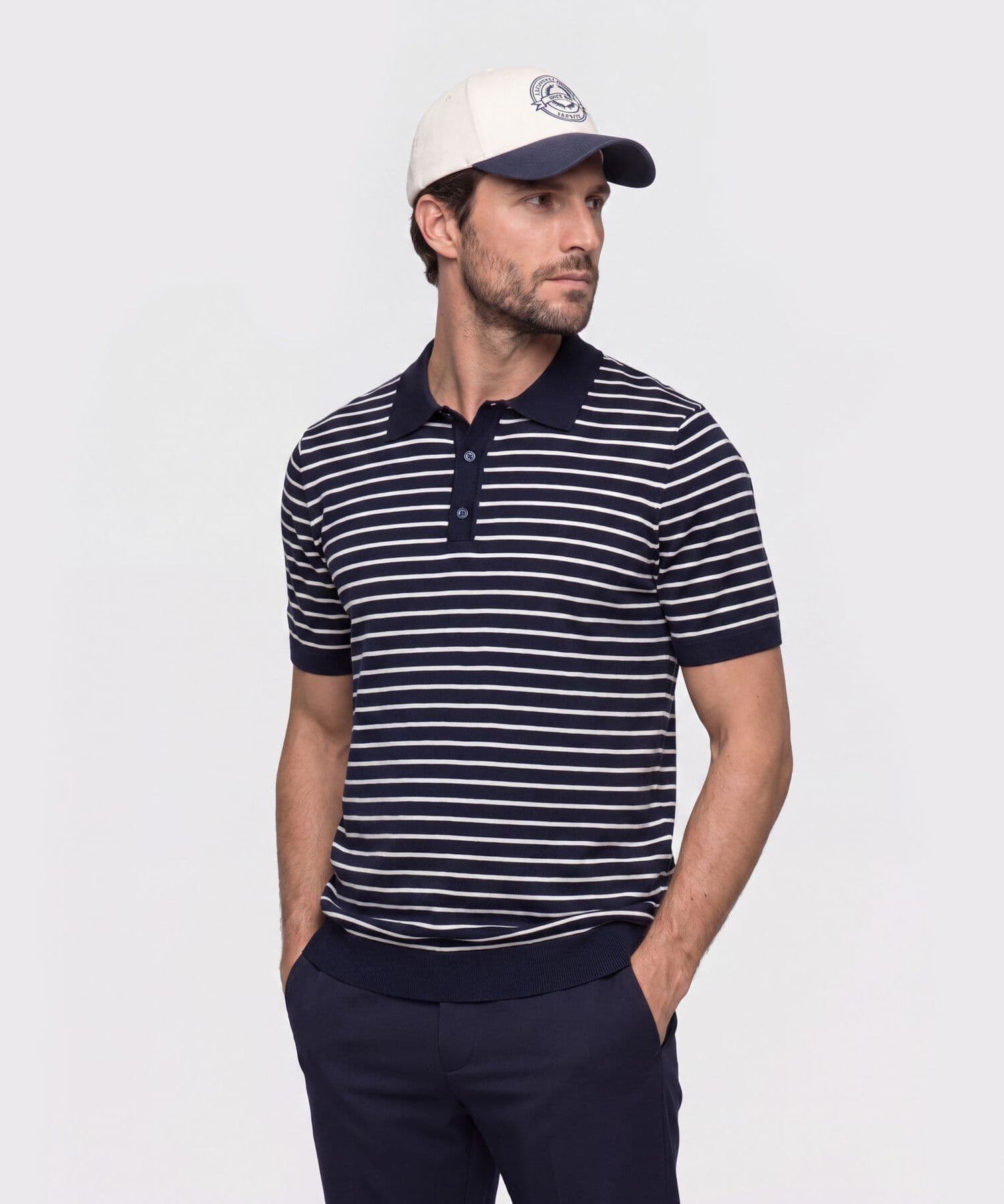 Polo Cauce Natural azul marino para hombre, vista principal