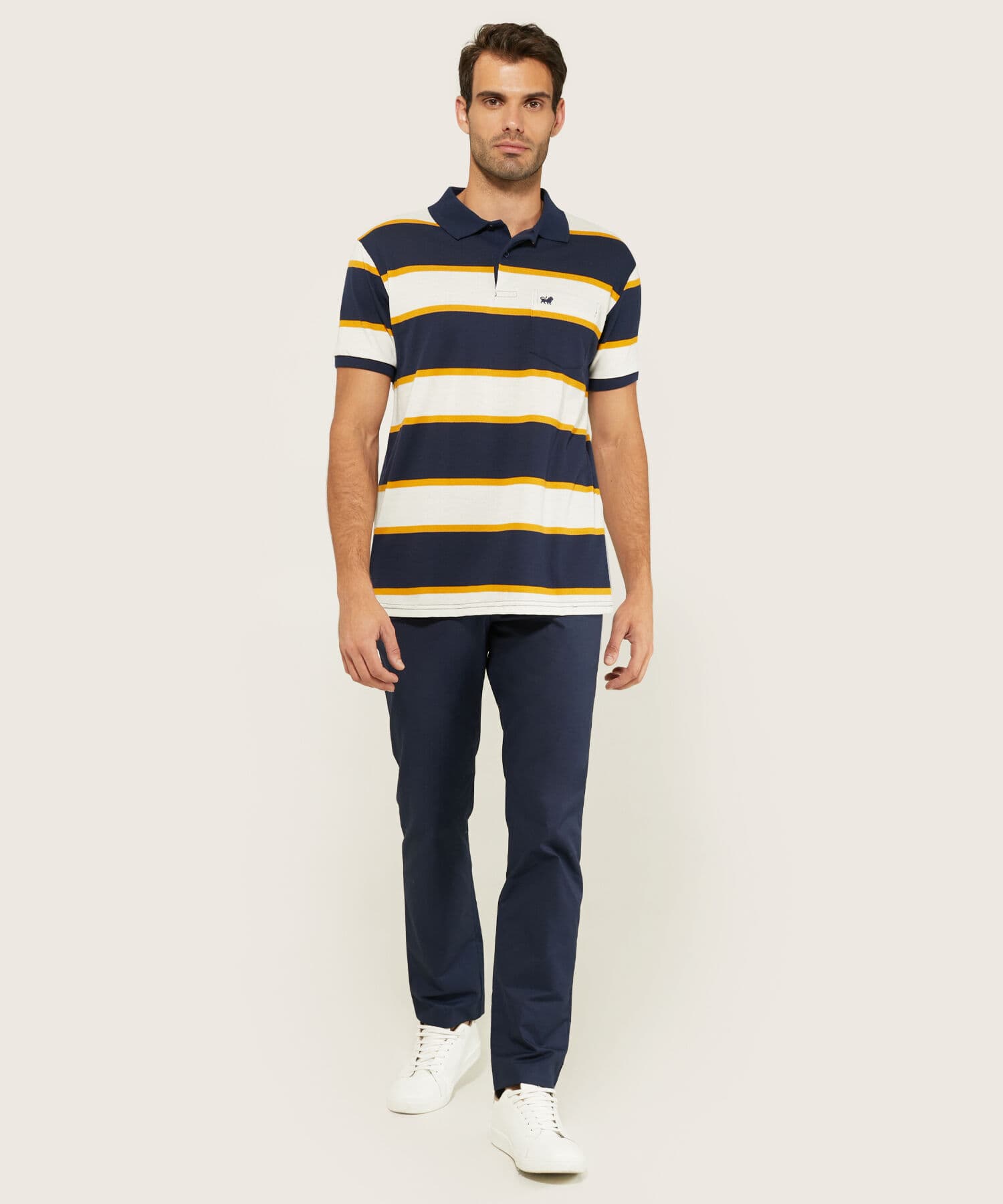 Polo Azahar Minimalista mostaza para hombre, vista 4