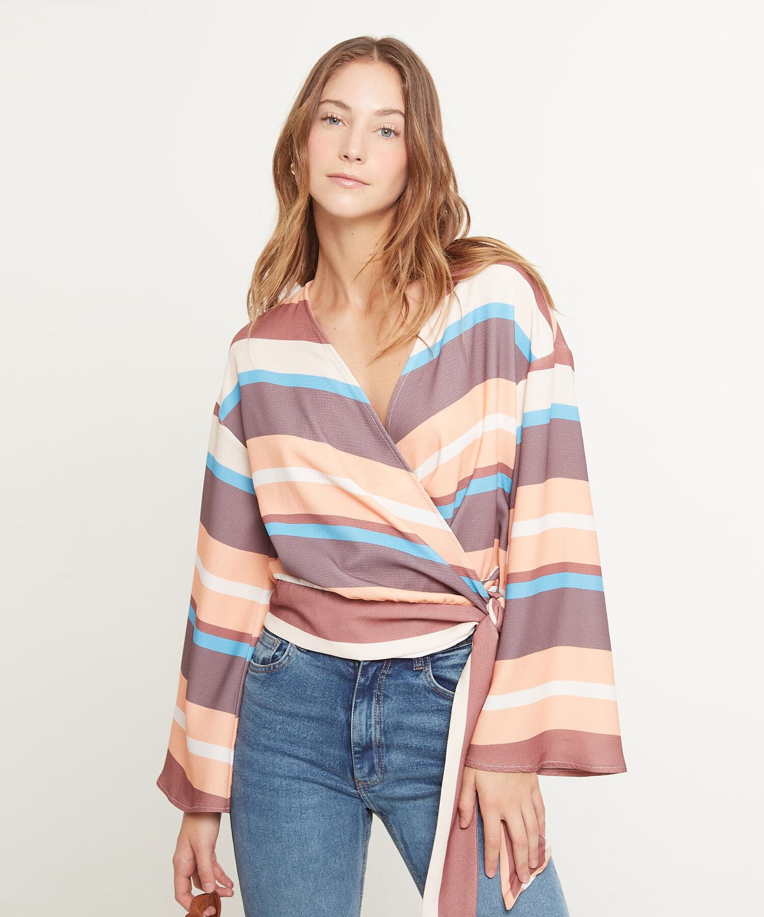 Blusa Andina Suave café para mujer, vista principal