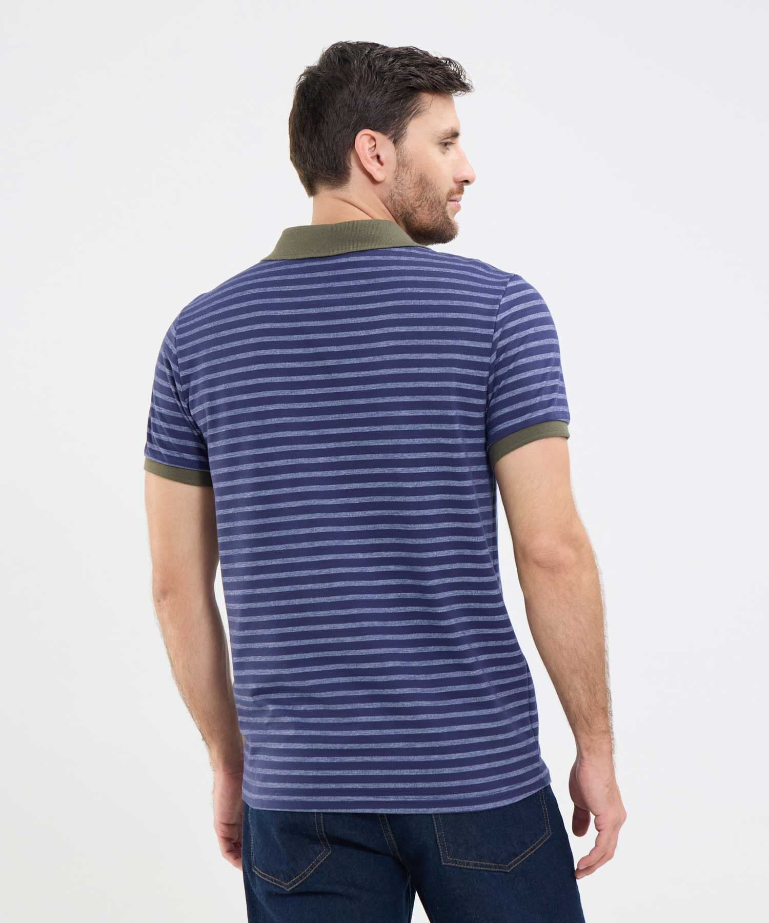 Polo Sabana Contemporáneo azul marino para hombre, vista 4