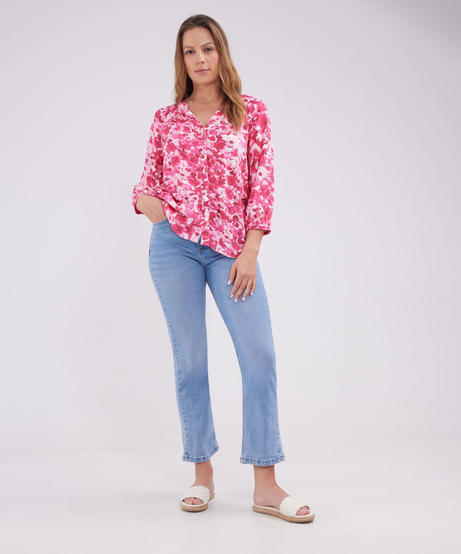 Blusa Julieta de Viaje rosa empolvado para mujer, vista 2