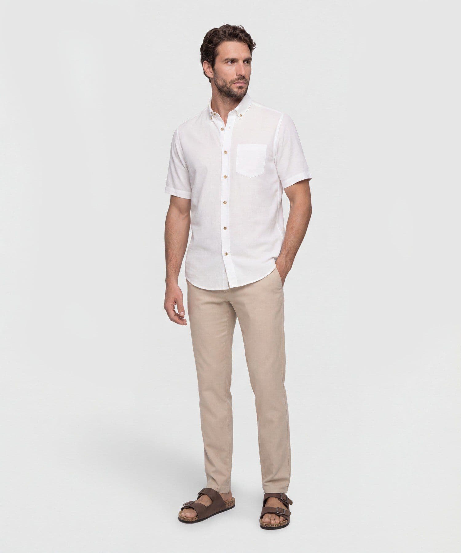 Camisa Laguna Clásico blanco para hombre, vista 2