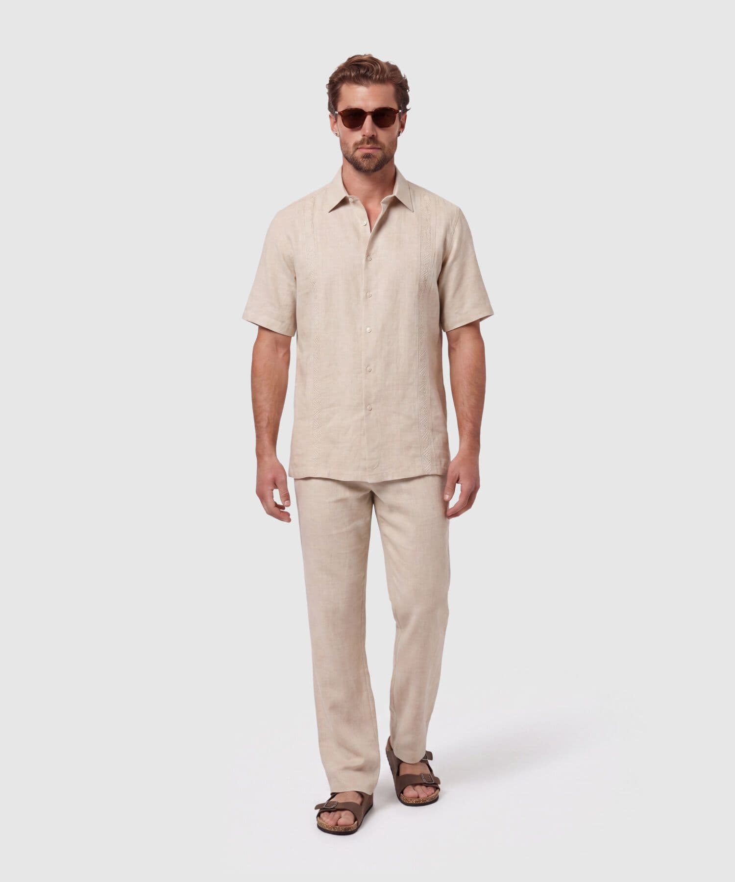 Camisa Litoral Suave arena para hombre, vista 2