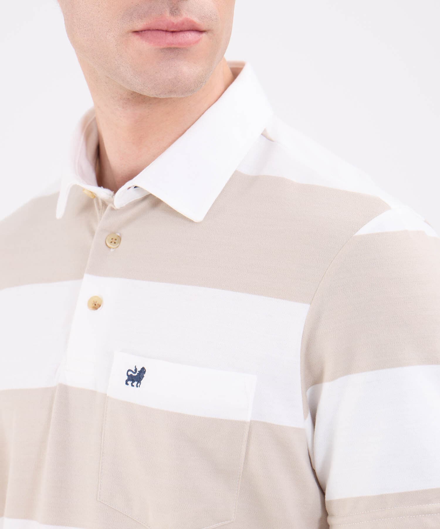 Polo Marfil Minimalista arena para hombre, vista 3