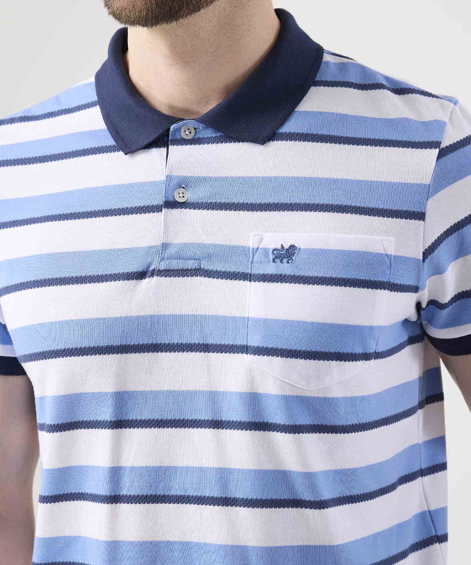 Polo Renata Edición Lino azul marino para hombre, vista 3