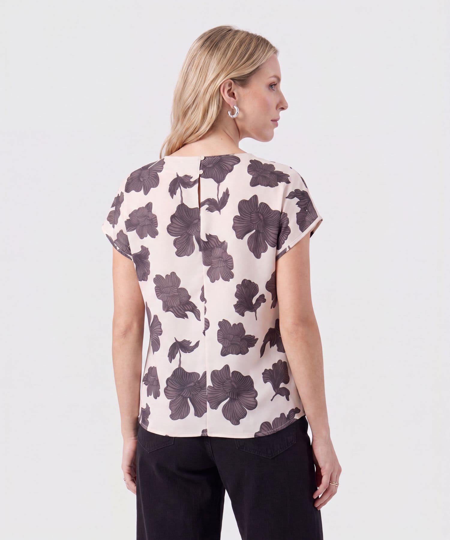 Blusa Selva Edición Índigo café para mujer, vista 4