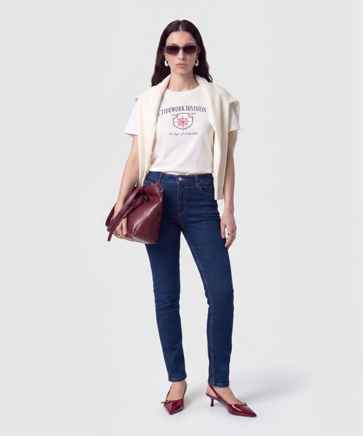 Jean Horizonte Fluido azul marino para mujer, vista 2