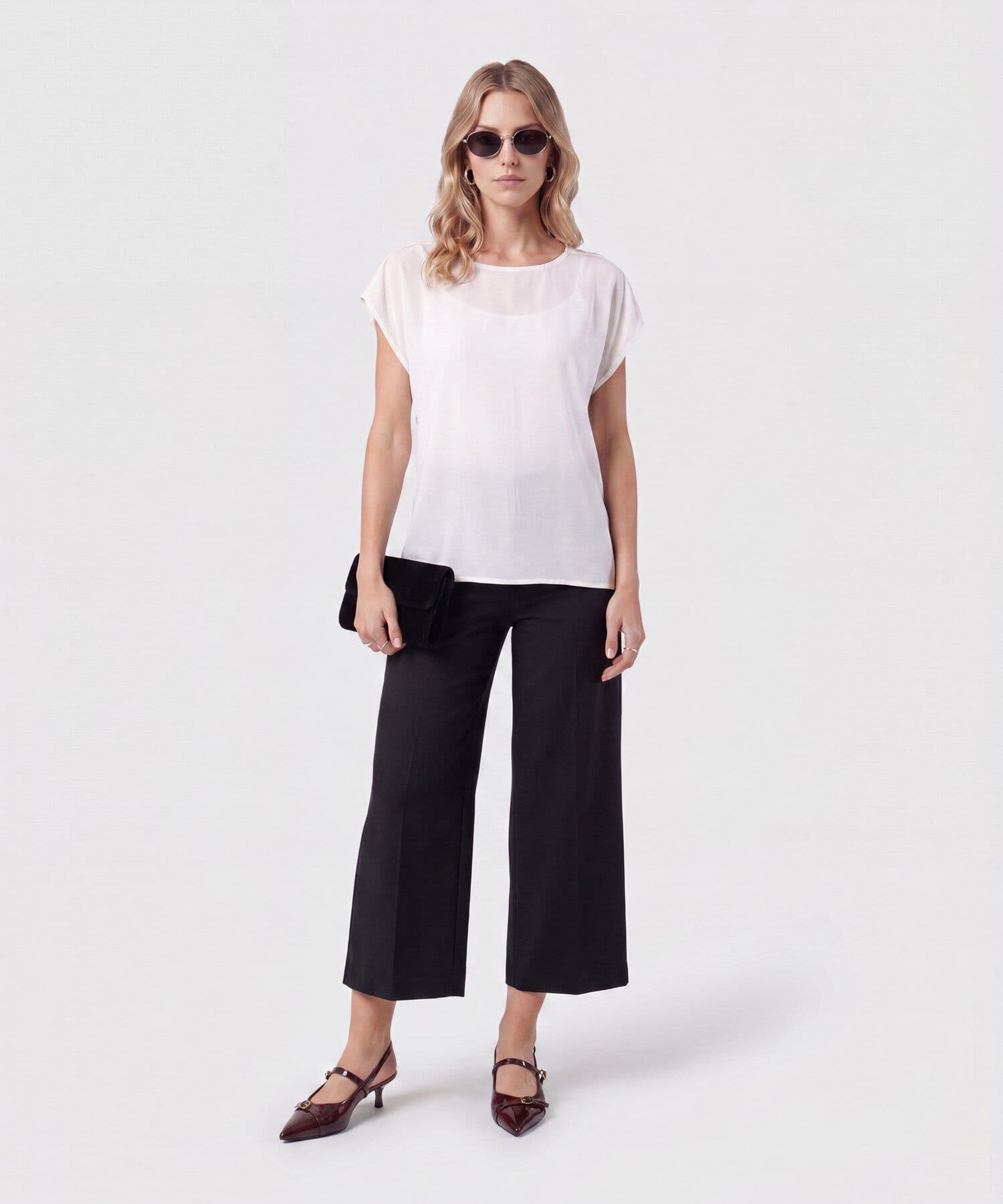 Blusa Dalia Clásico blanco para mujer, vista 2