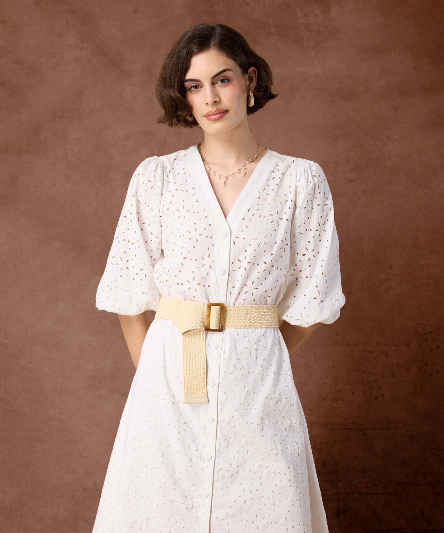 Cinturón Elisa Clásico blanco para mujer, vista 3
