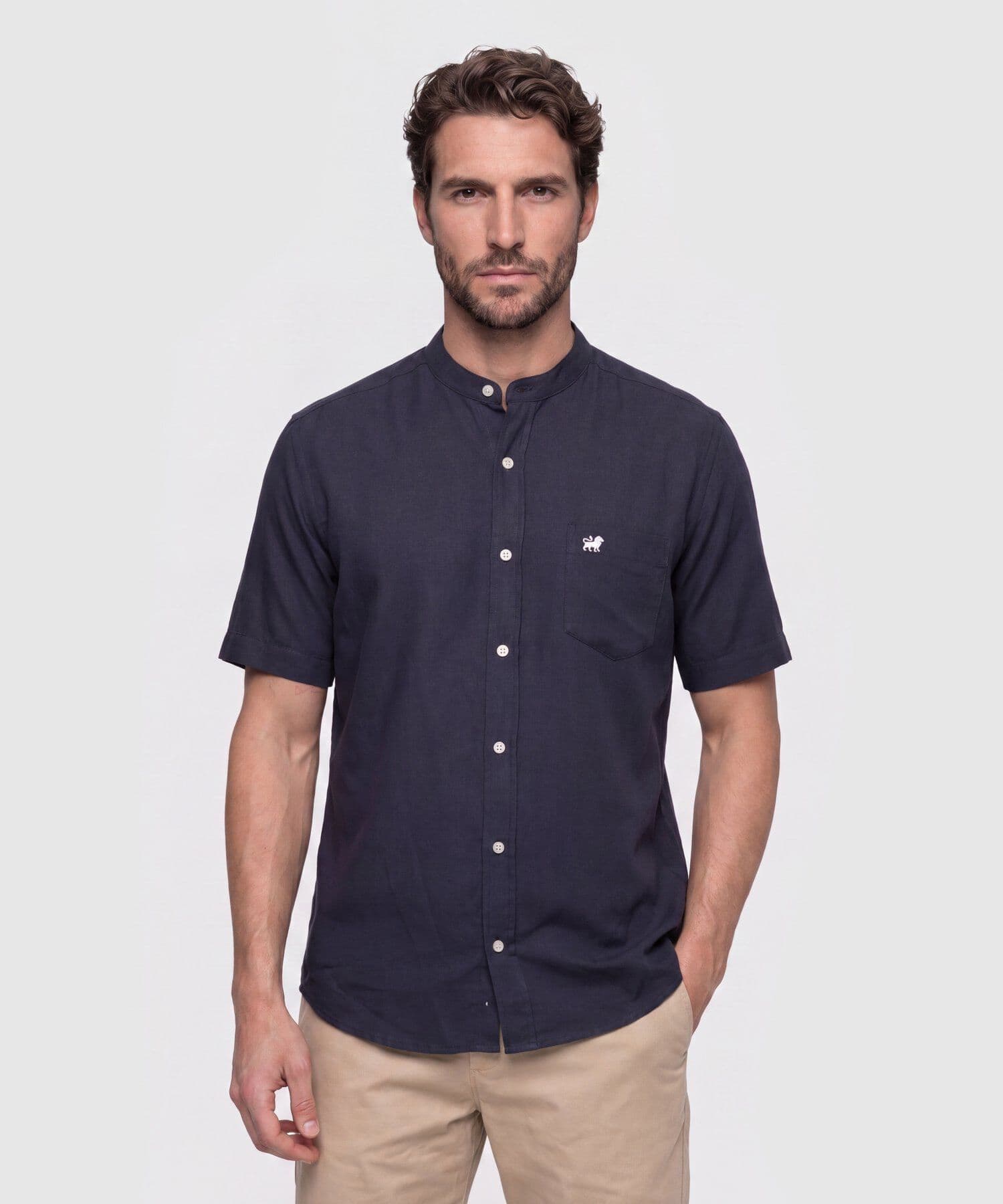Camisa Carmín de Ciudad azul marino para hombre, vista principal