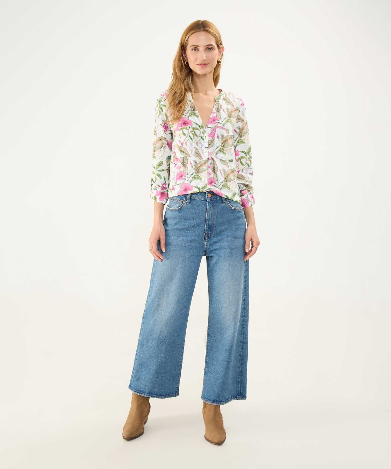 Blusa Orquídea Contemporáneo azul índigo para mujer, vista 2