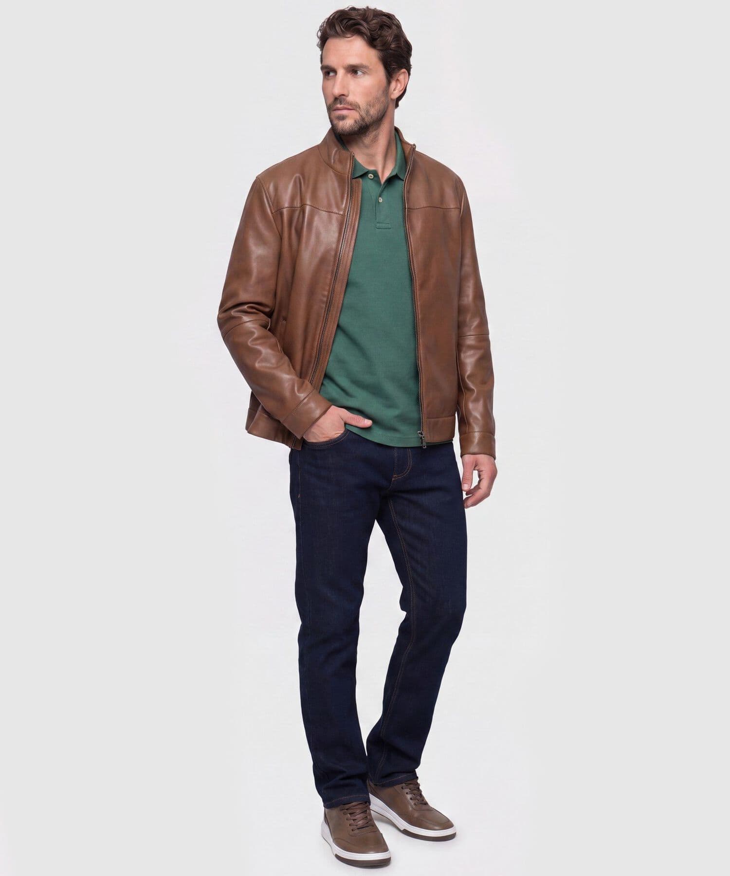 Polo Orquídea Clásico verde oliva para hombre, vista 2