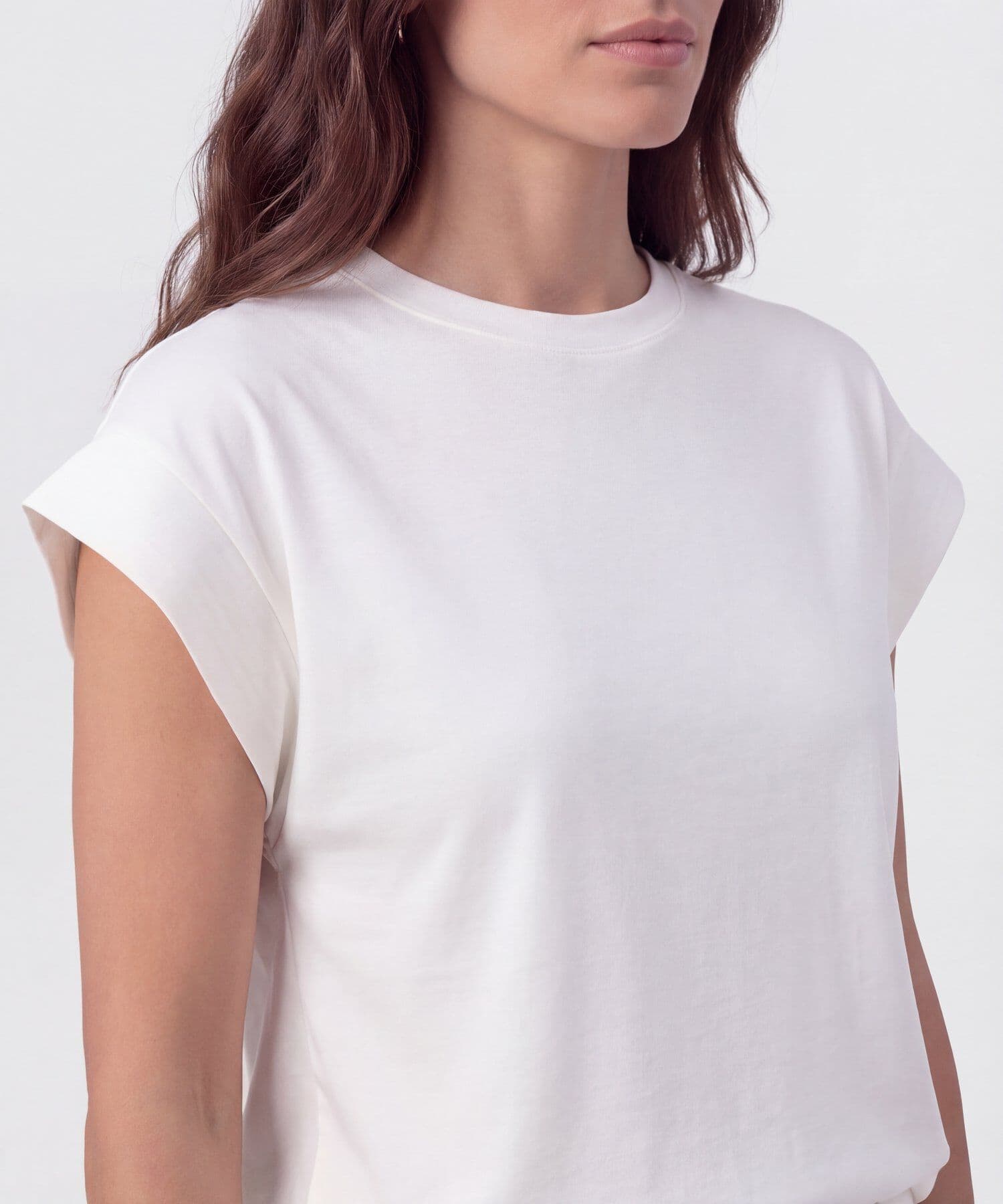 Camiseta Marfil Edición Lino blanco para mujer, vista 3