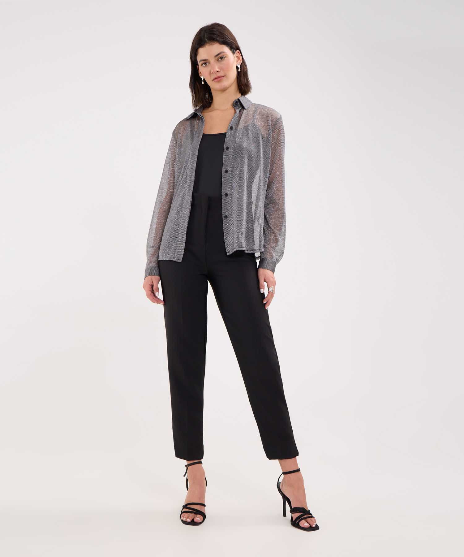 Pantalón Amalia Edición Lino negro para mujer, vista 2