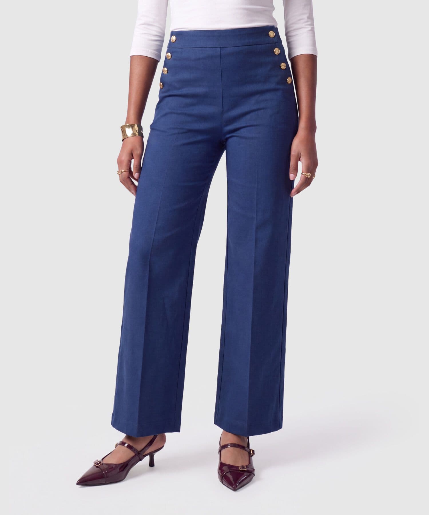 Pantalón Orquídea Texturizado azul marino para mujer, vista principal