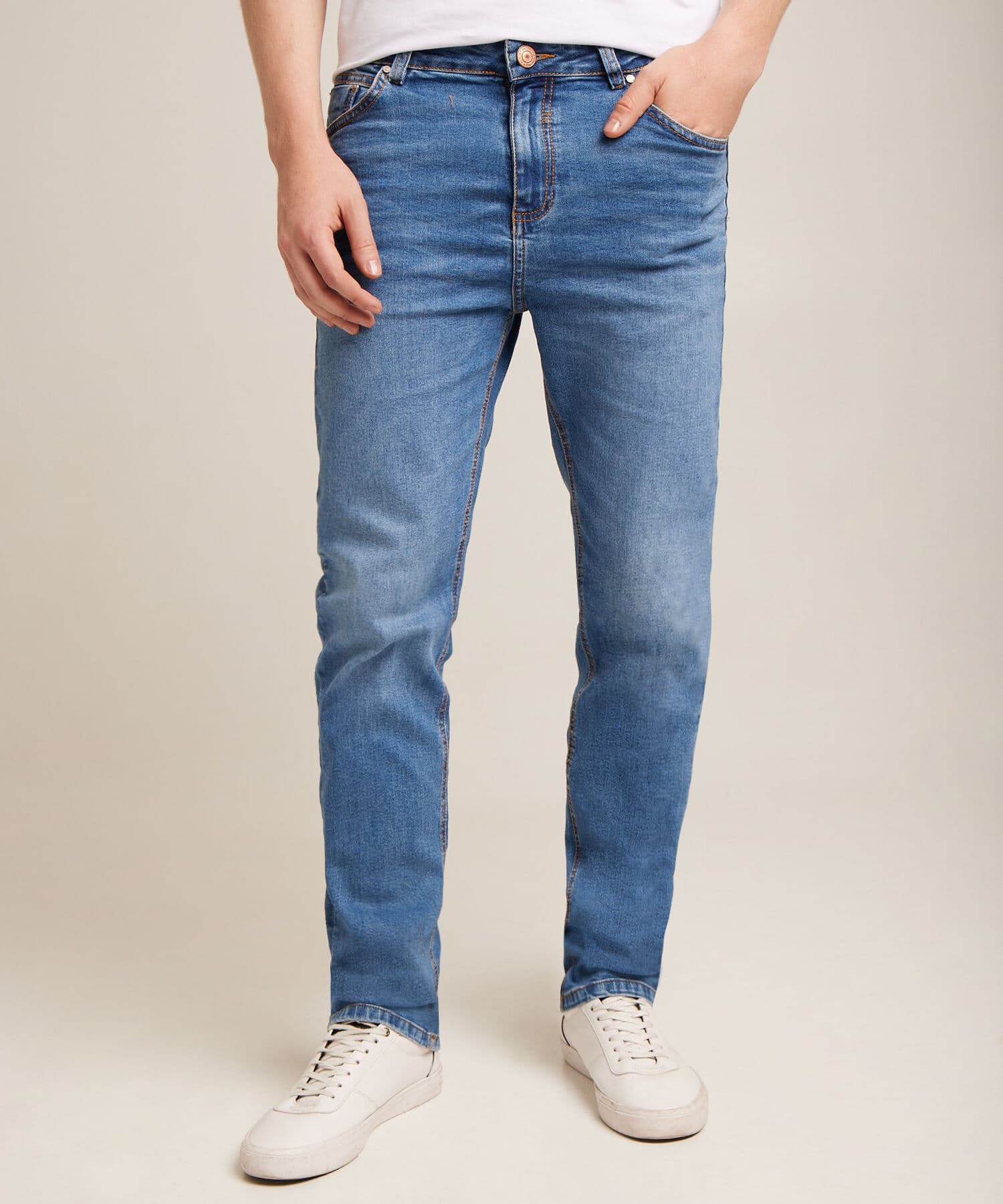 Jean Carmín Sastre azul marino para hombre, vista 2
