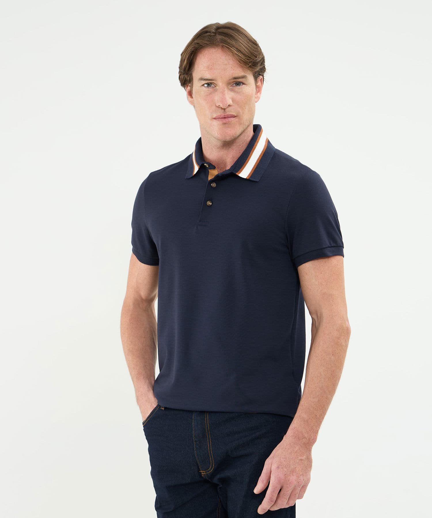 Polo Carmín Sastre azul marino para hombre, vista principal