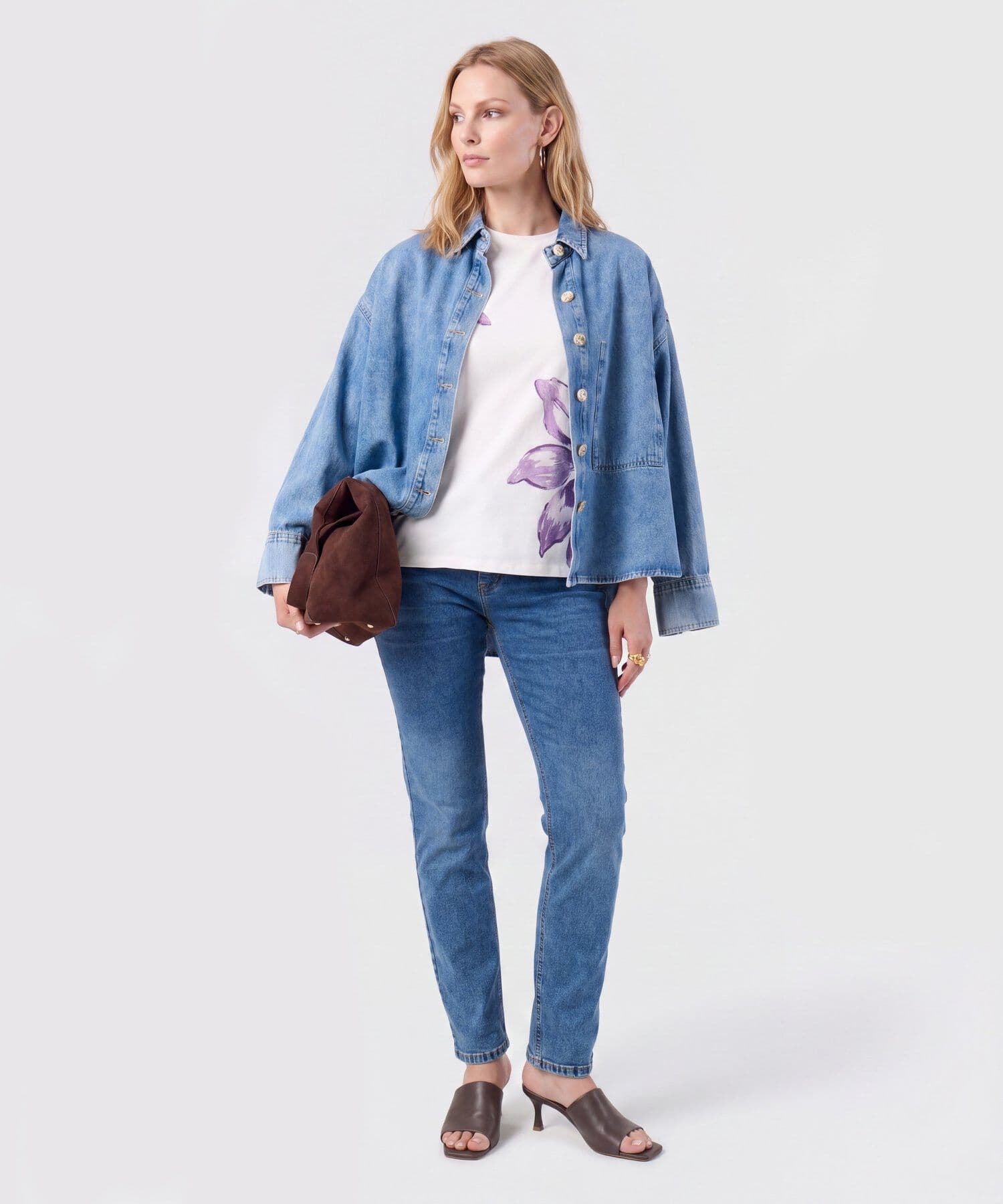 Jean Elisa Fluido azul marino para mujer, vista 2