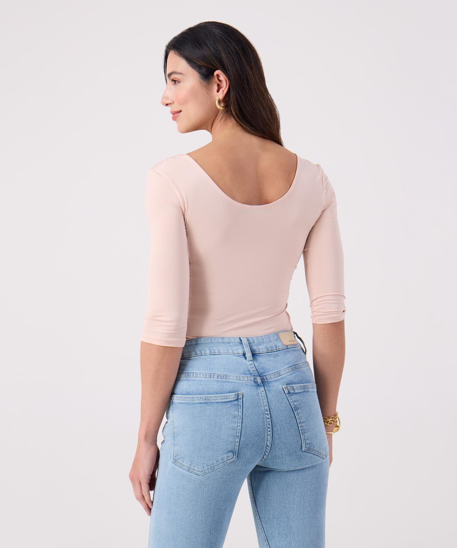 Camiseta Flora de Noche rosa empolvado para mujer, vista 4