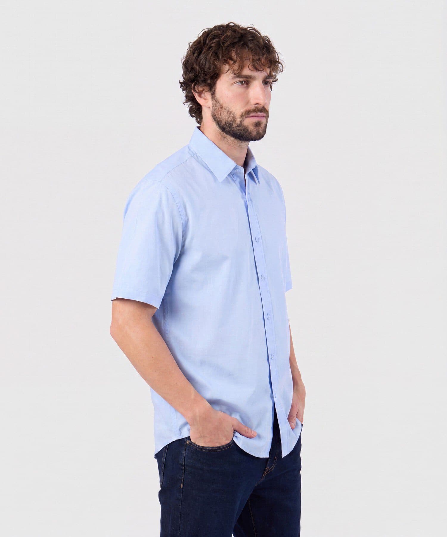 Camisa Tierra Minimalista azul marino para hombre, vista principal